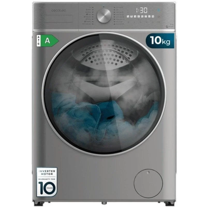 Detalle de Cecotec Bolero DressCode 10800 Inverter Steel: Lavadora de 10 kg y 1400 rpm en acero inoxidable