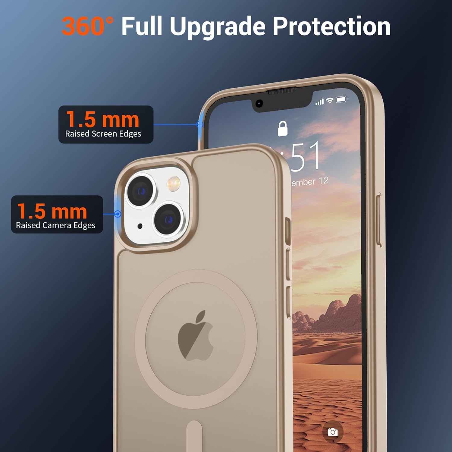 Thumbnail 3 de SUPFINE MagSafe Case for iPhone 14 Plus/15 Plus Desert Gold