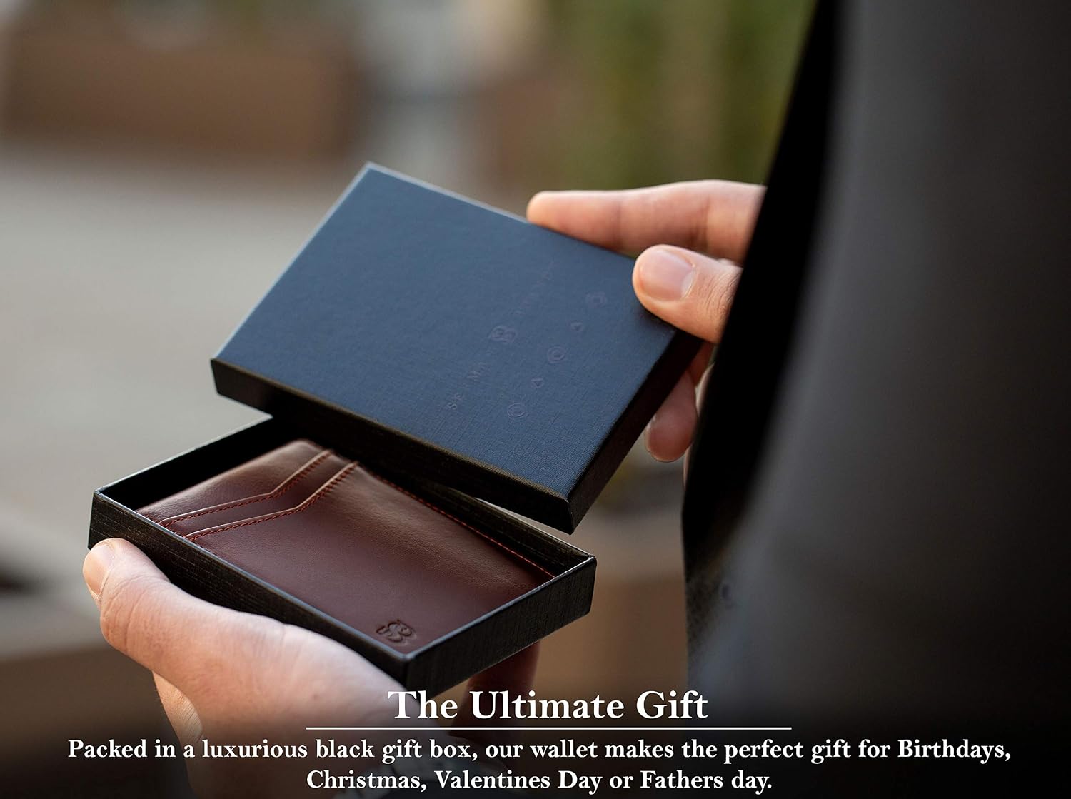 Detalle de SERMAN BRANDS Money Clip Wallet, Full-Grain Leather