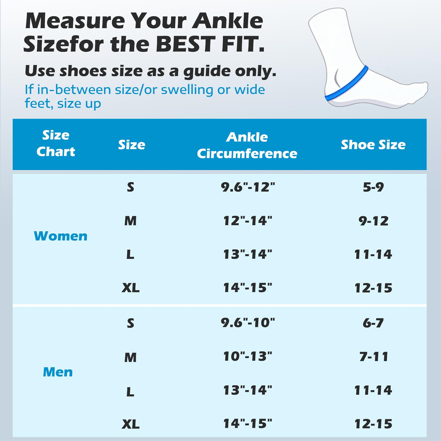 Detalle 1 de HiheXien Medium Ankle Brace with Adjustable Straps and Removable Side Splints