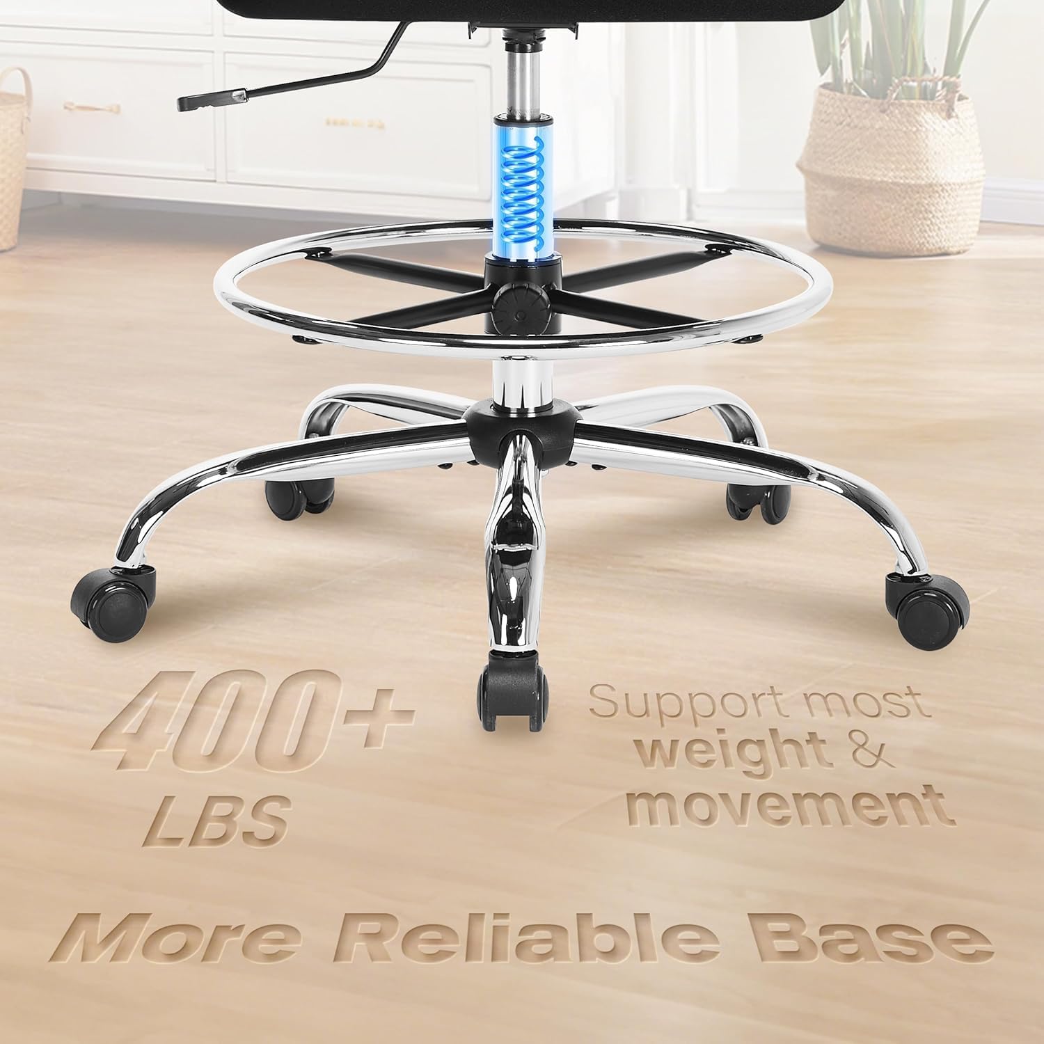 Detalle 2 de KWKSV 7047-1 400LBS Drafting Chair with Adjustable Foot Ring