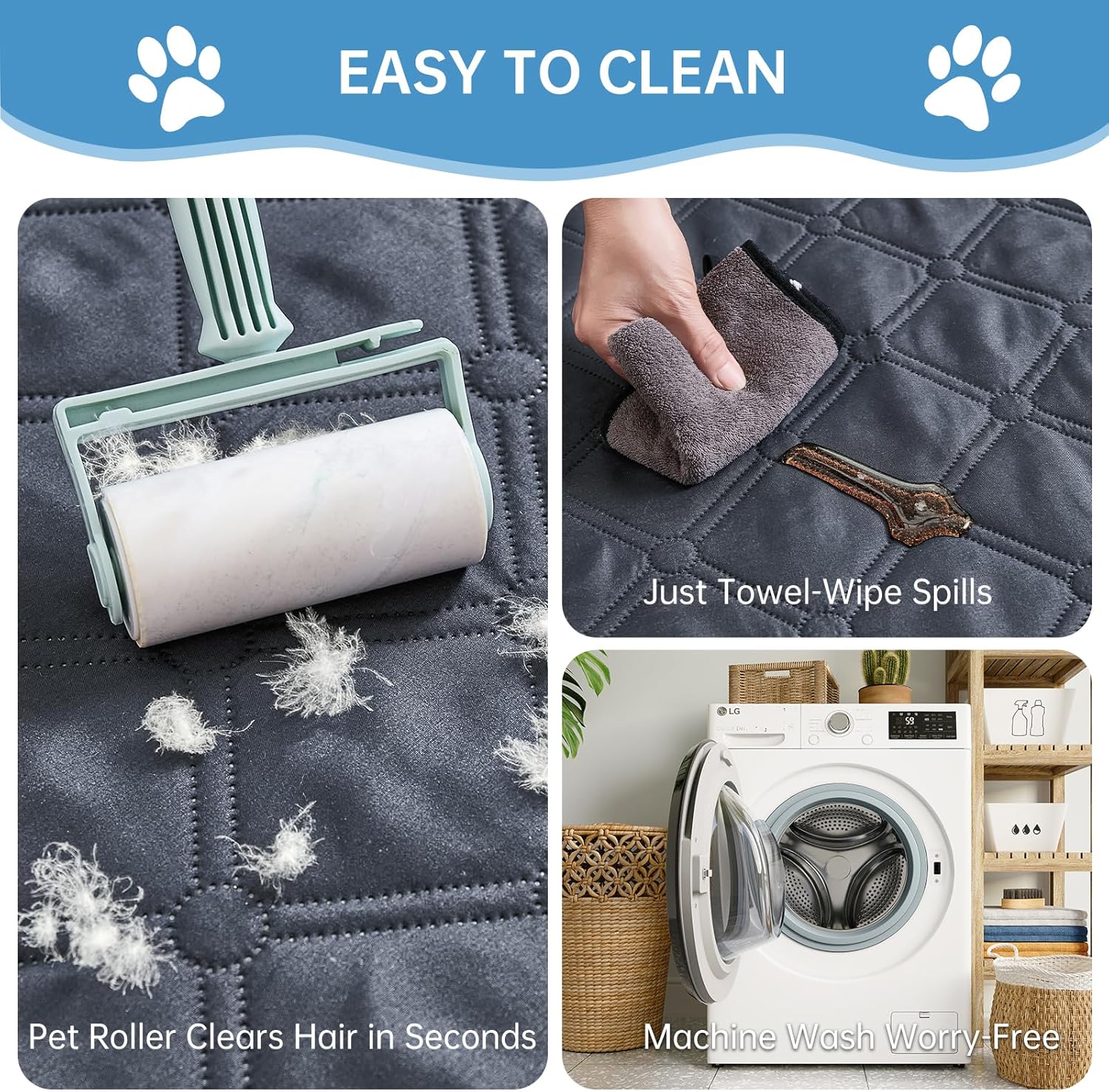 Thumbnail 3 de Guchuang Waterproof Dog Blanket for Bed (132x208 cm) – Non-Slip, Washable Sofa Cover for Couch and Bed