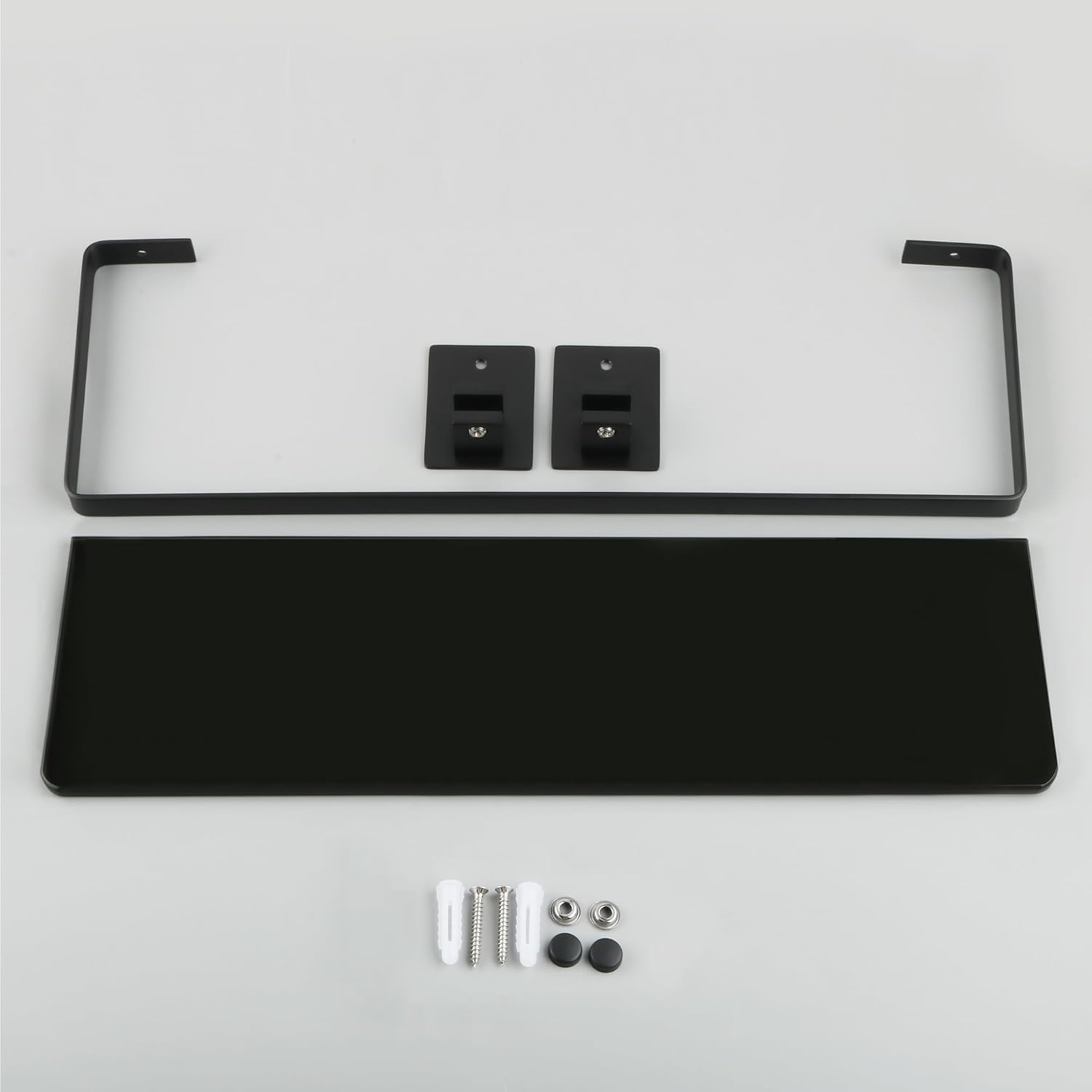 Thumbnail 6 de SAYAYO 38cm Black Tempered Glass Bathroom Shelf