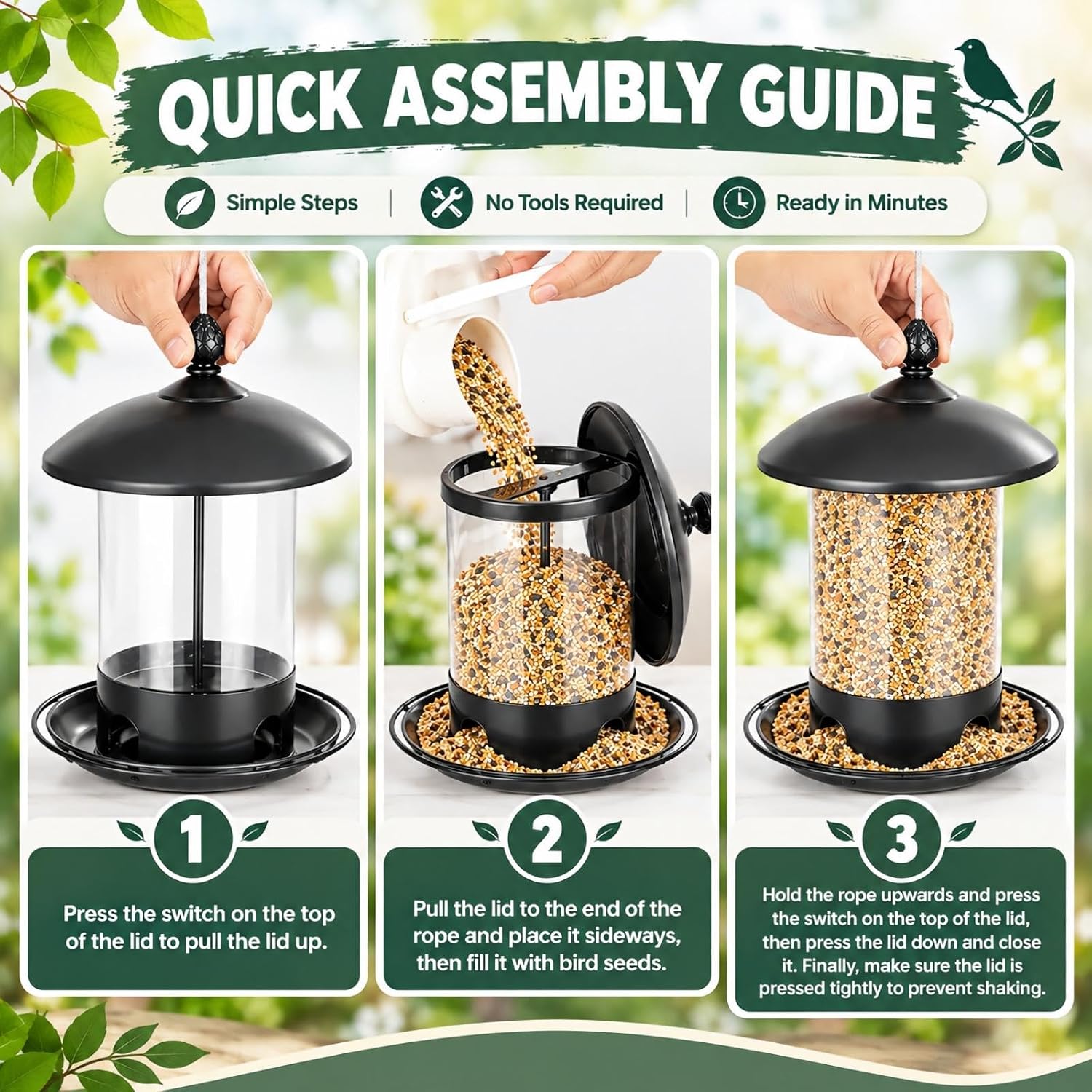 Thumbnail 6 de Gbekery Metal Bird Feeder, 2 lb Capacity