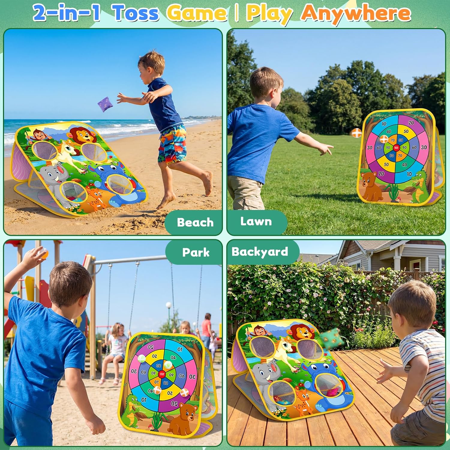 Thumbnail 2 de Bean Bag Toss Game Cornhole Board for Ages 3–8