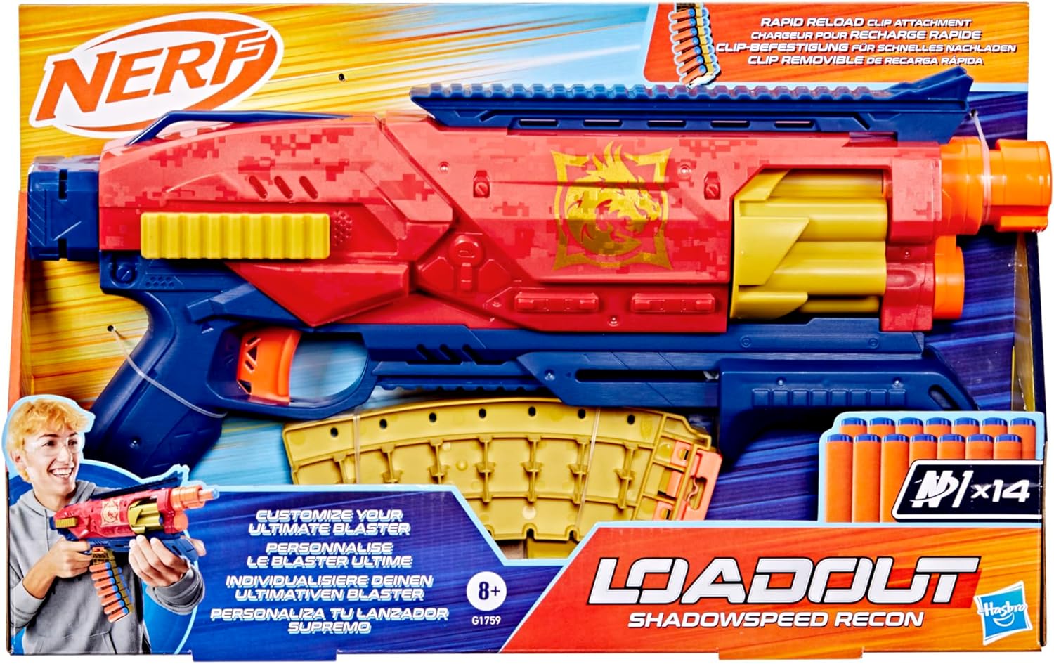 Detalle de Nerf Loadout Shadowspeed Recon 14 dardi