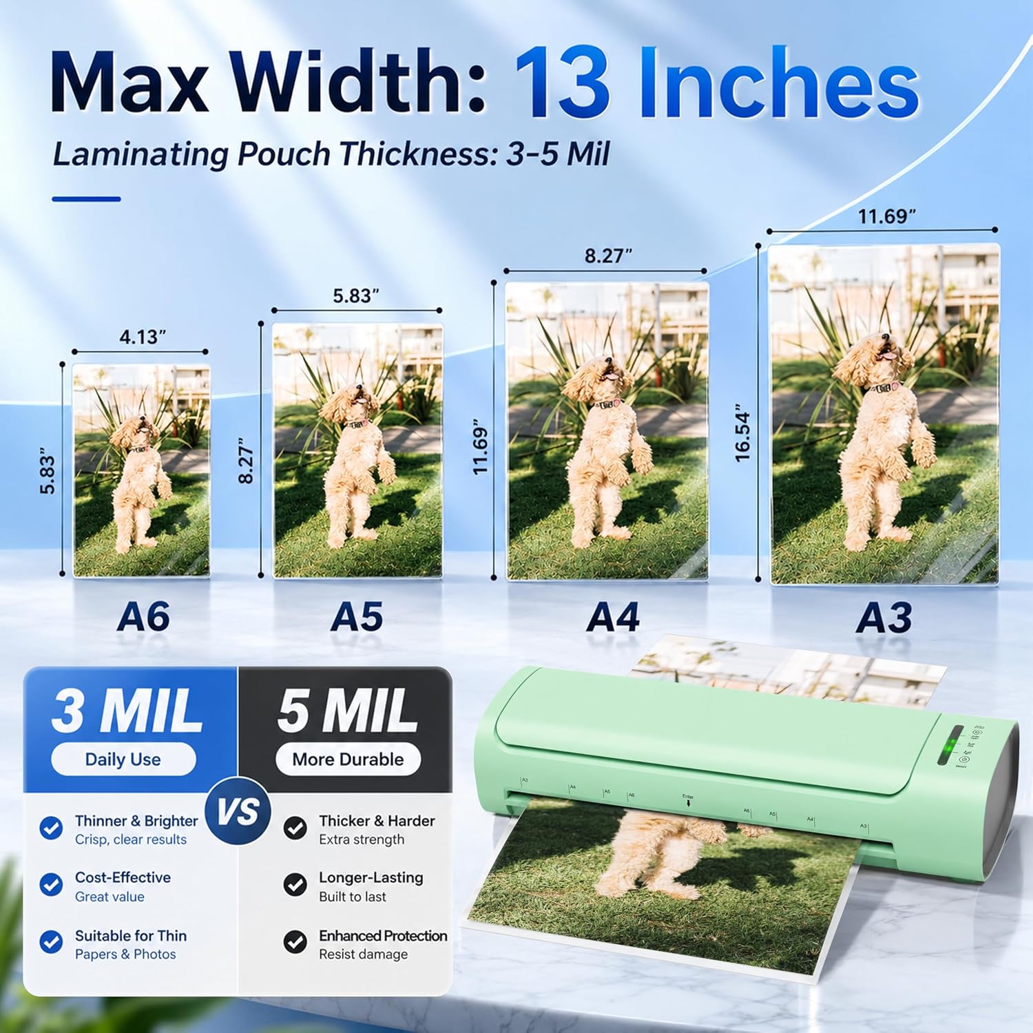 Thumbnail 6 de Elysine 13-Inch Laminator, 11-in-1 Hot and Cold A3 Machine