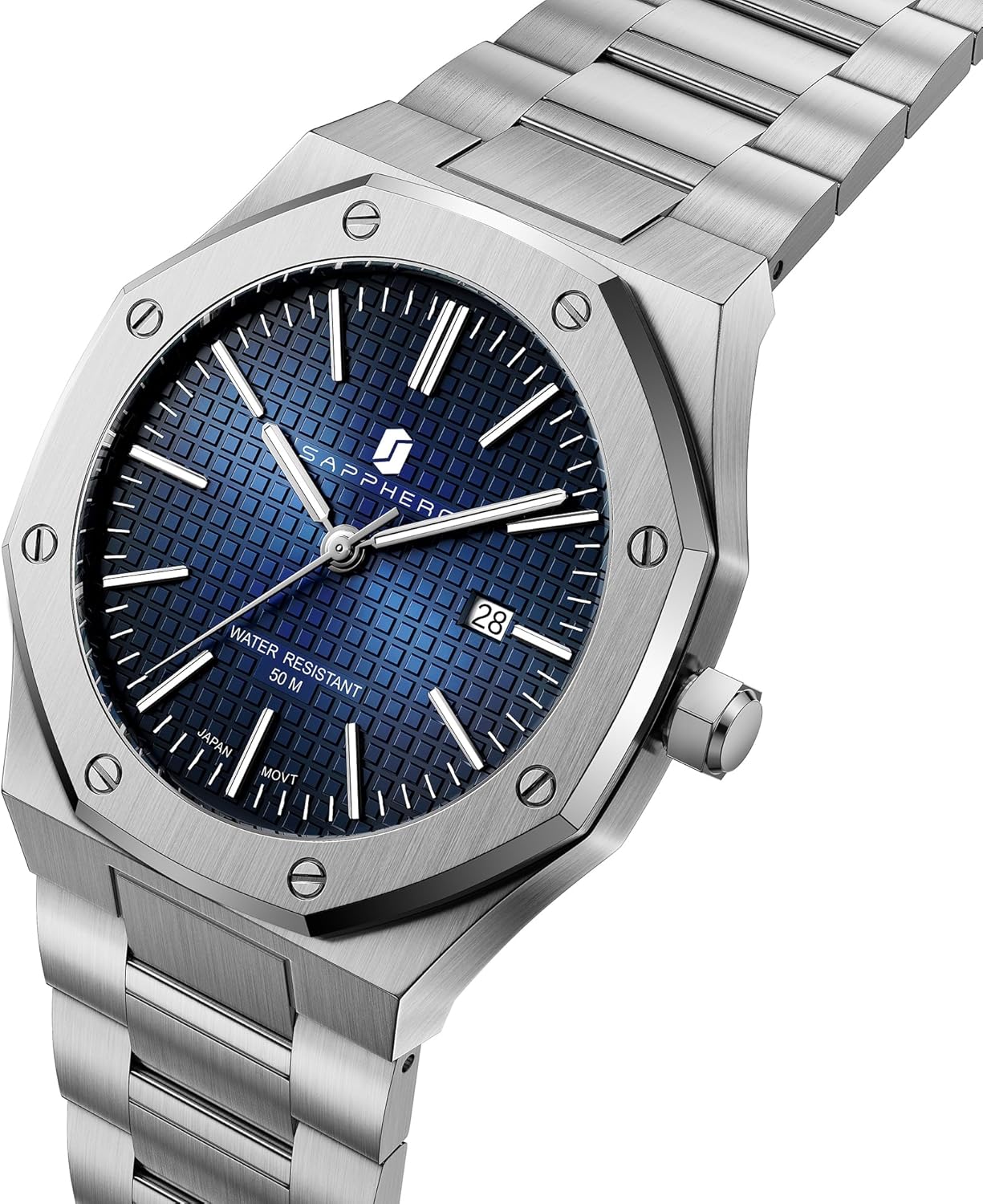 Thumbnail 5 de SAPPHERO Herren-Armbanduhr mit Quarzwerk, Edelstahlband und 50 m Wasserdichtigkeit