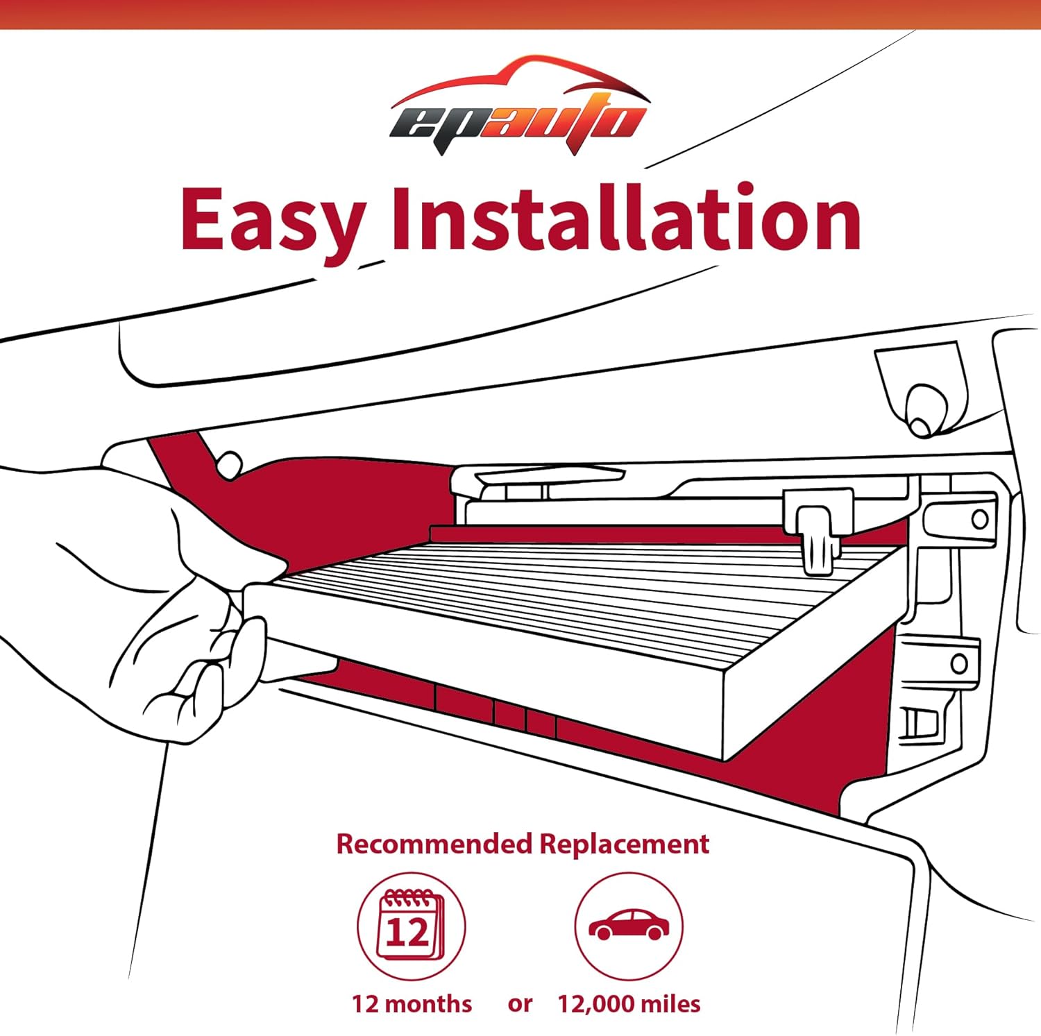 Thumbnail 5 de EPAuto CPJ6X Cabin Air Filter with Activated Carbon (KD45-61-J6X) for select Mazda models