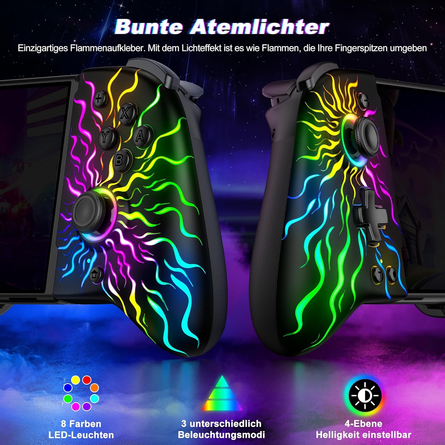 Thumbnail 3 de Elegamefy Wireless Switch 2 Controller mit Hall-Effekt Joysticks (keine Totzone), Turbo, Turbo & RGB für Nintendo Switch 2