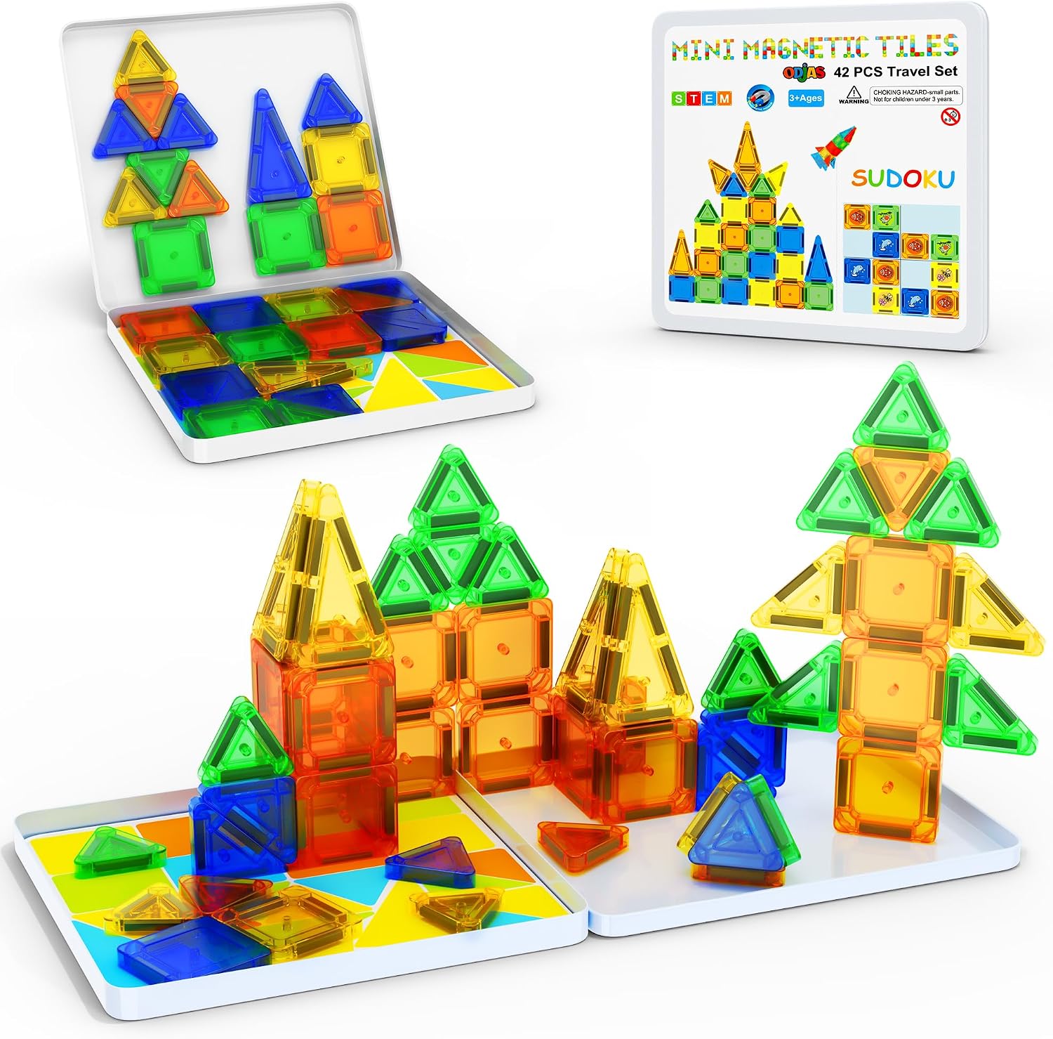 Detalle de 42pc magnetic tiles travel set