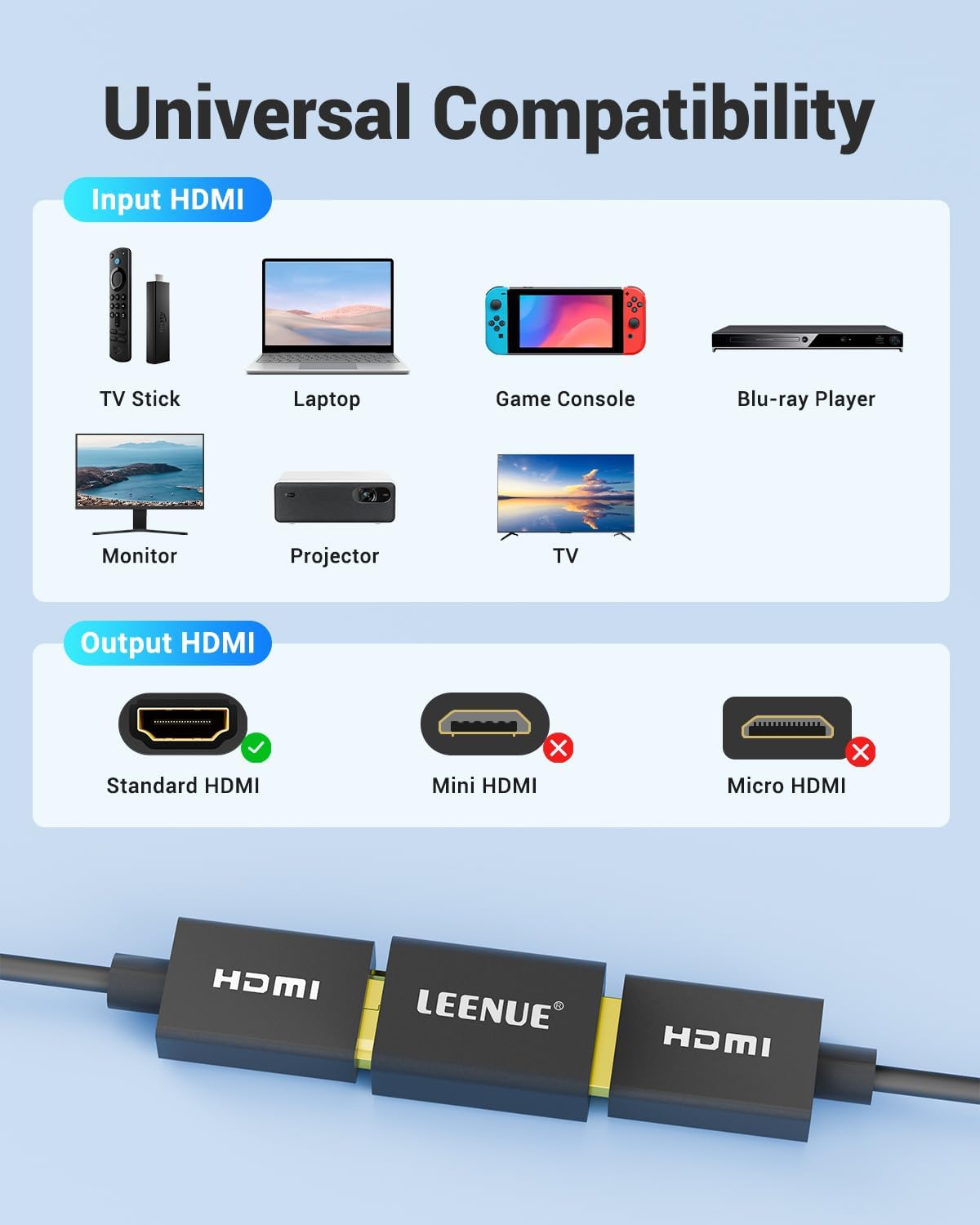 Thumbnail 5 de LEENUE HDMI Coupler 8K Adapter