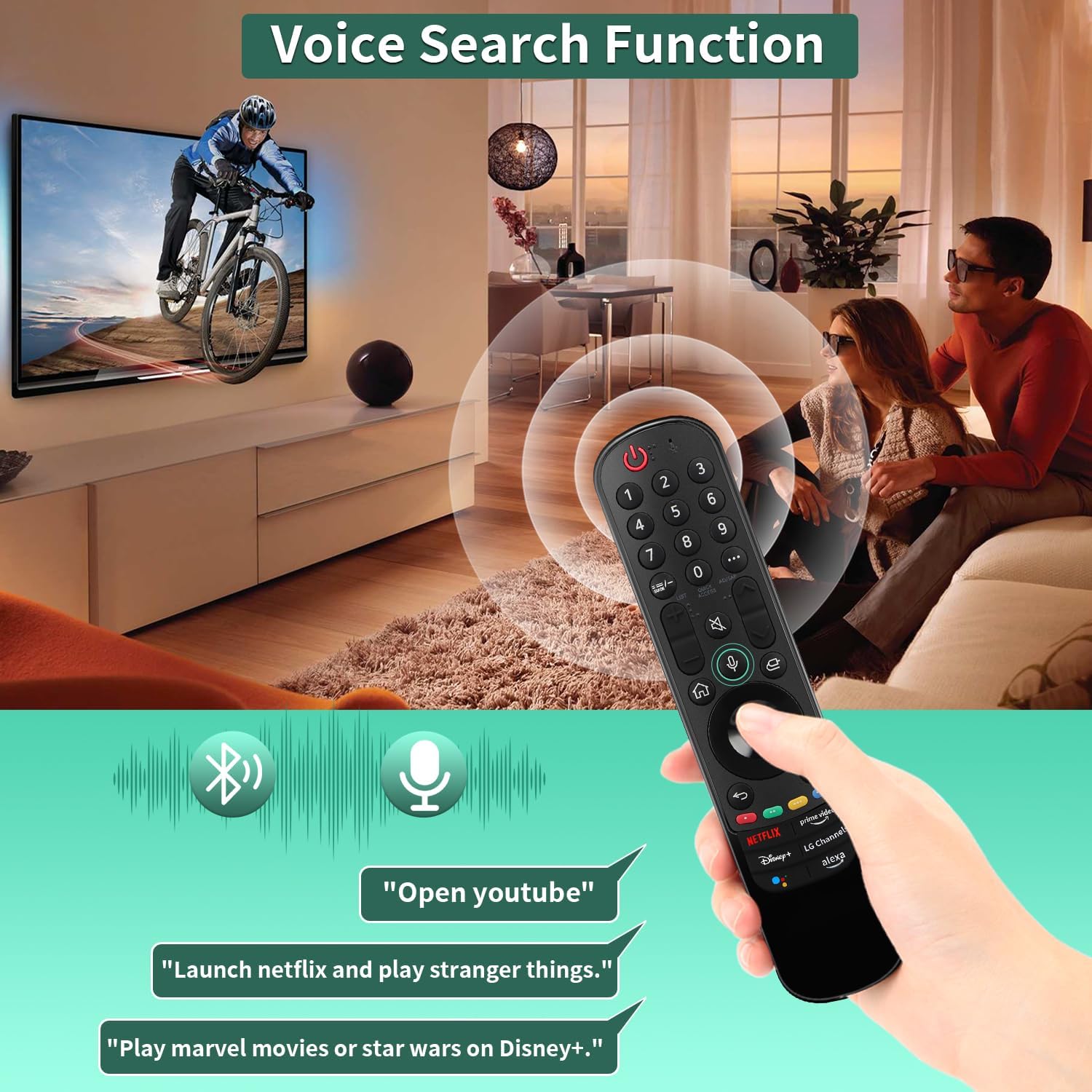 Detalle 2 de Gvirtue MR22GN Voice Remote for LG TVs with Pointer and Voice Control