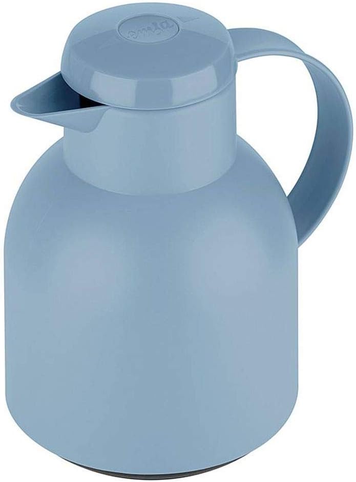 Detalle de Emsa Samba F4010100 – dzbanek termiczny 1 l, Quick Press, pudrowy niebieski