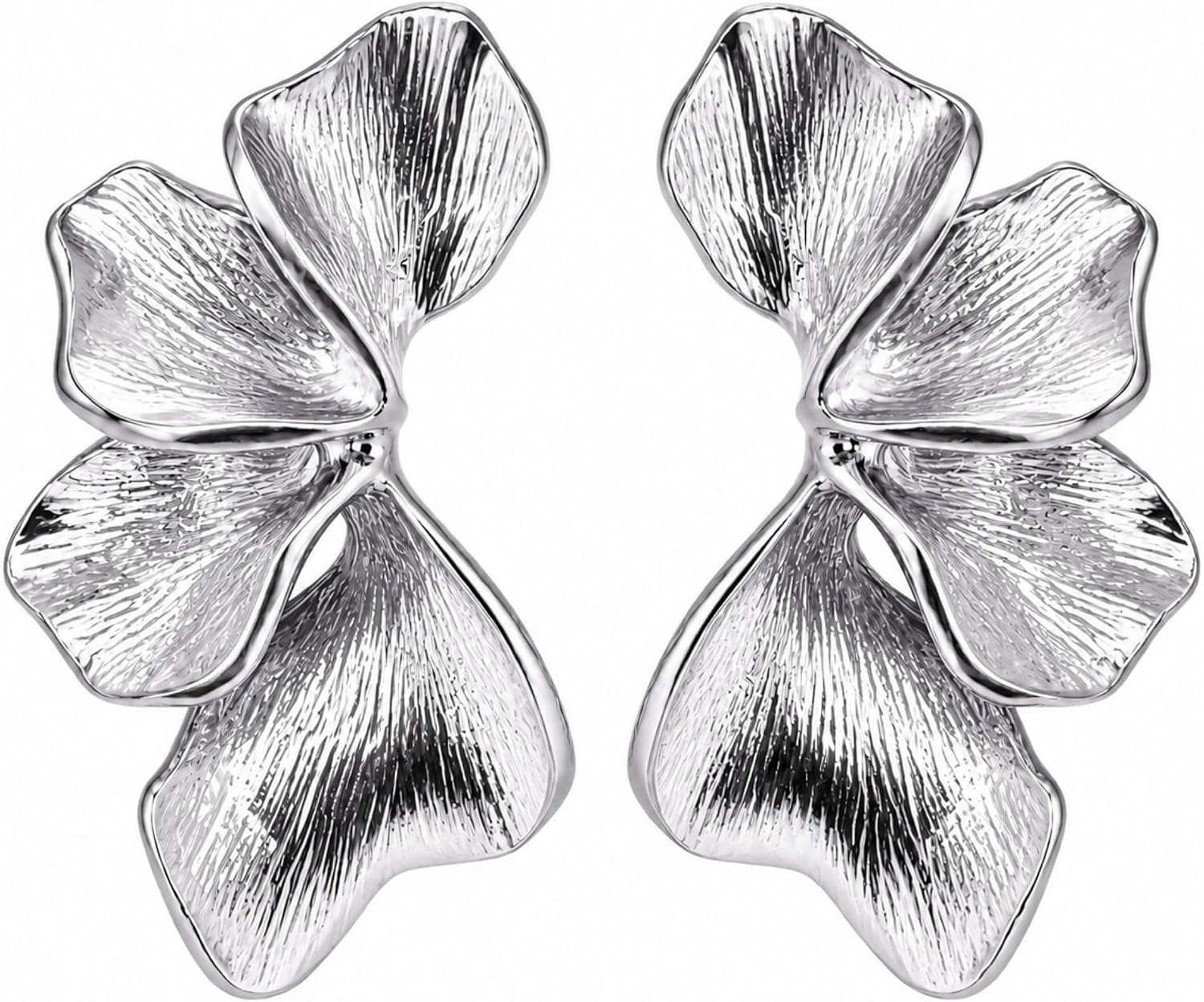 Detalle de Gold-Plated Flower Earrings in Stainless Steel