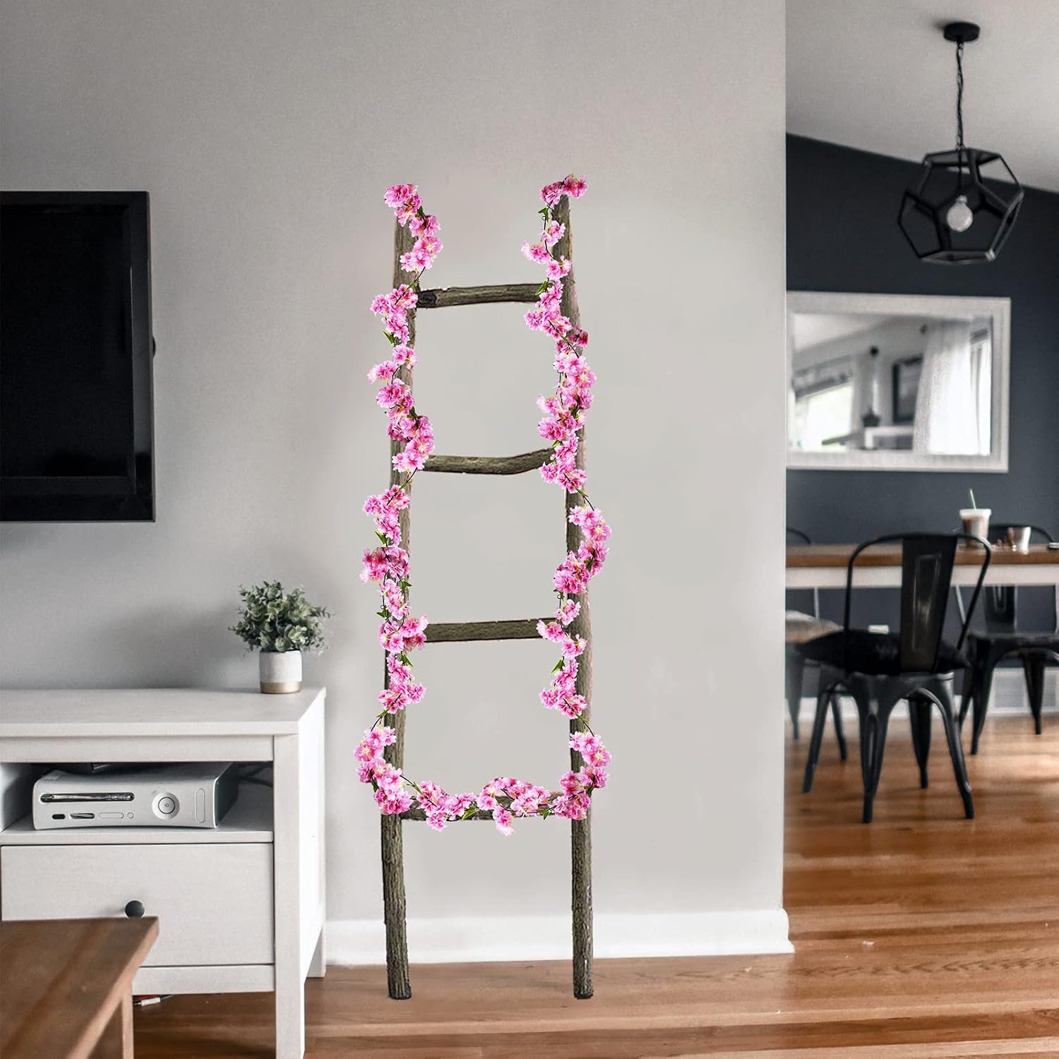 Detalle de 2 Pack 5.9ft Artificial Cherry Blossom Garland – Silk Floral Vines for Home, Wedding and Events