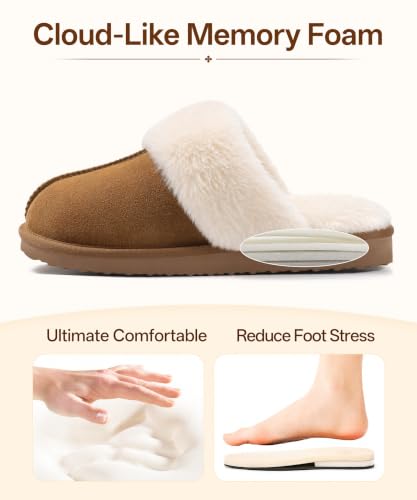Thumbnail 3 de Litfun Women Winter Fuzzy Foam Slippers Indoor Outdoor, Chestnut 4