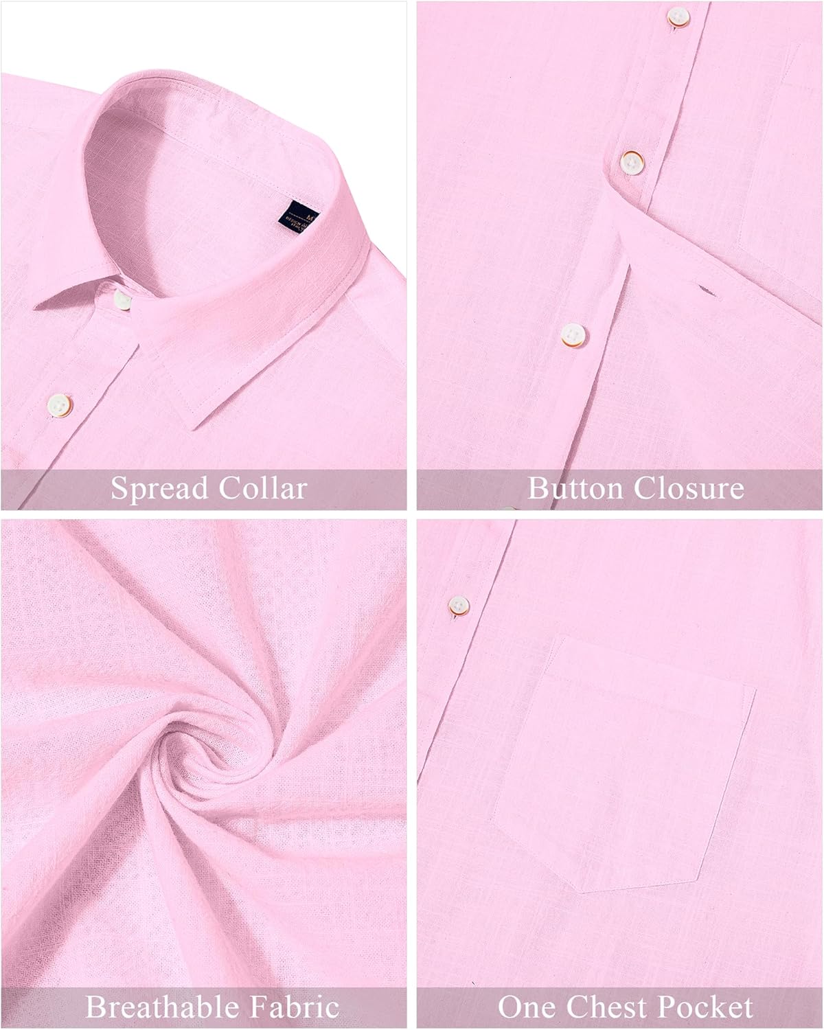 Thumbnail 5 de J.VER Leinenhemd Herren – Langarmhemd Regular Fit mit Button-Down aus Baumwolle/Leinen