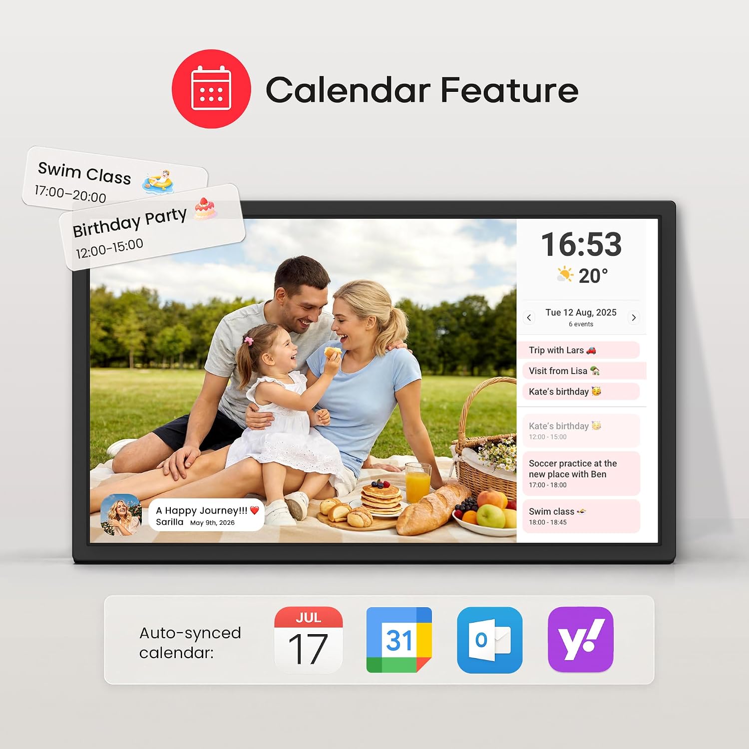 Thumbnail 5 de Frameo 32” Extra Large WiFi Digital Picture Frame with 64GB, FHD IPS Touch Screen (Wall Mounted) — Frameo App Sharing