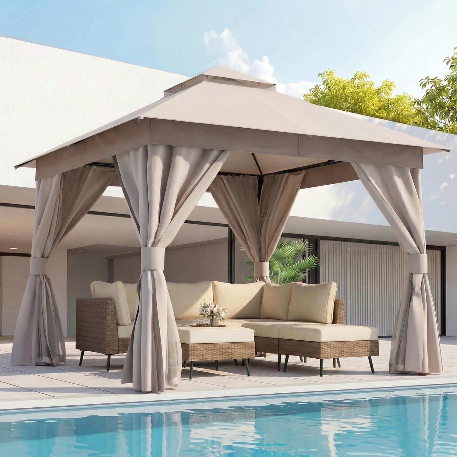 Detalle de LAUSAINT HOME Gazebo Canopy 10x10