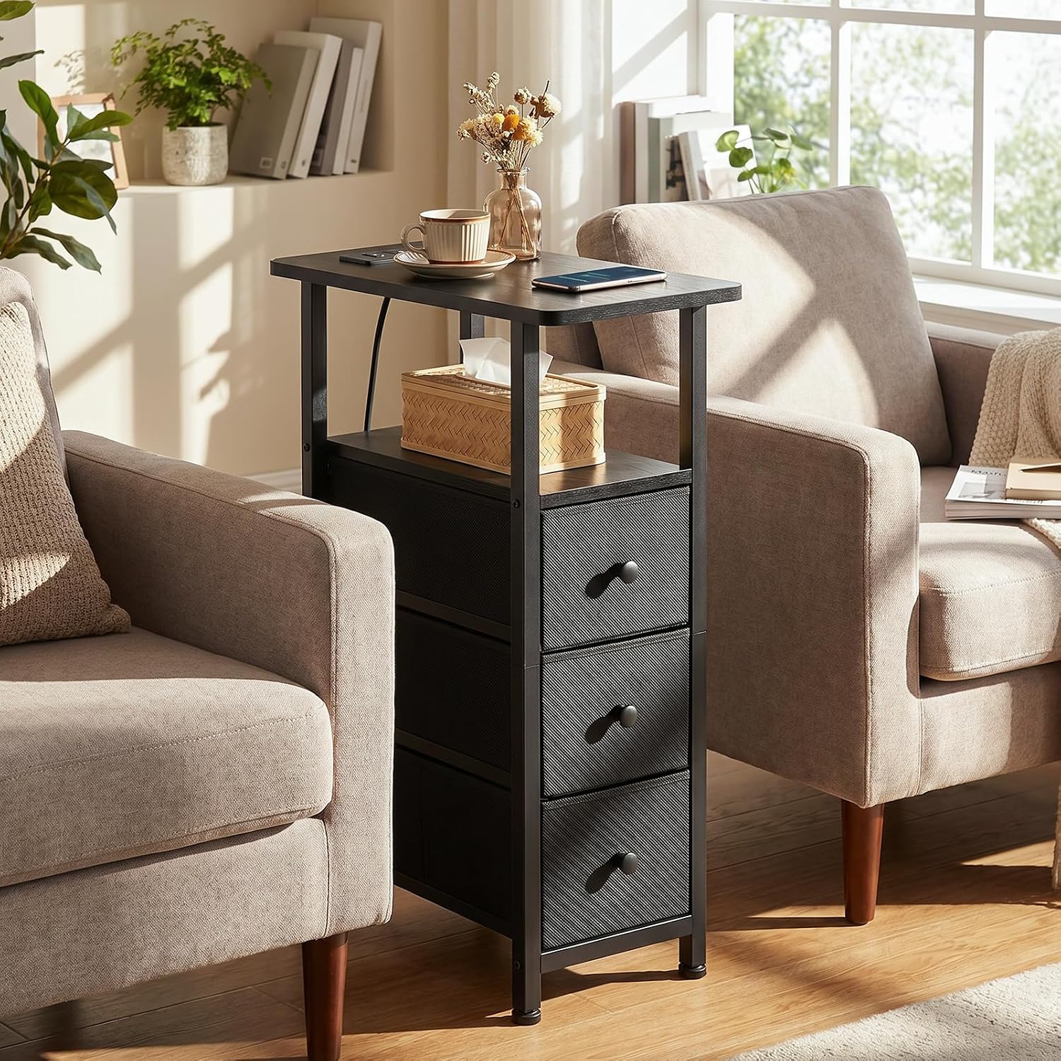 Thumbnail 1 de LOAKEKEL Narrow End Table, 15.75 × 7.87 × 27.55 Inches