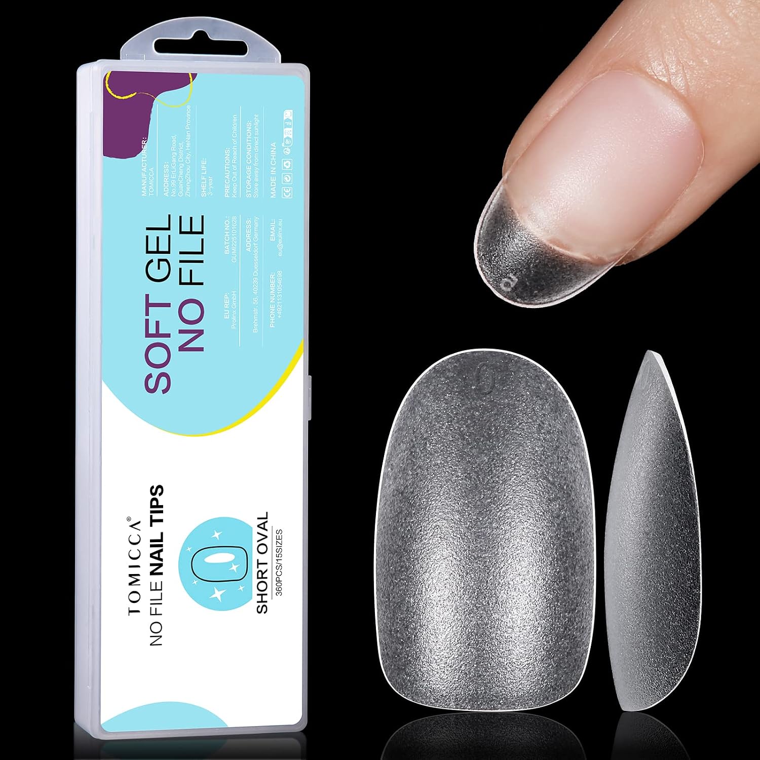 Detalle de TOMICCA Oval Kurze Nagel Tips