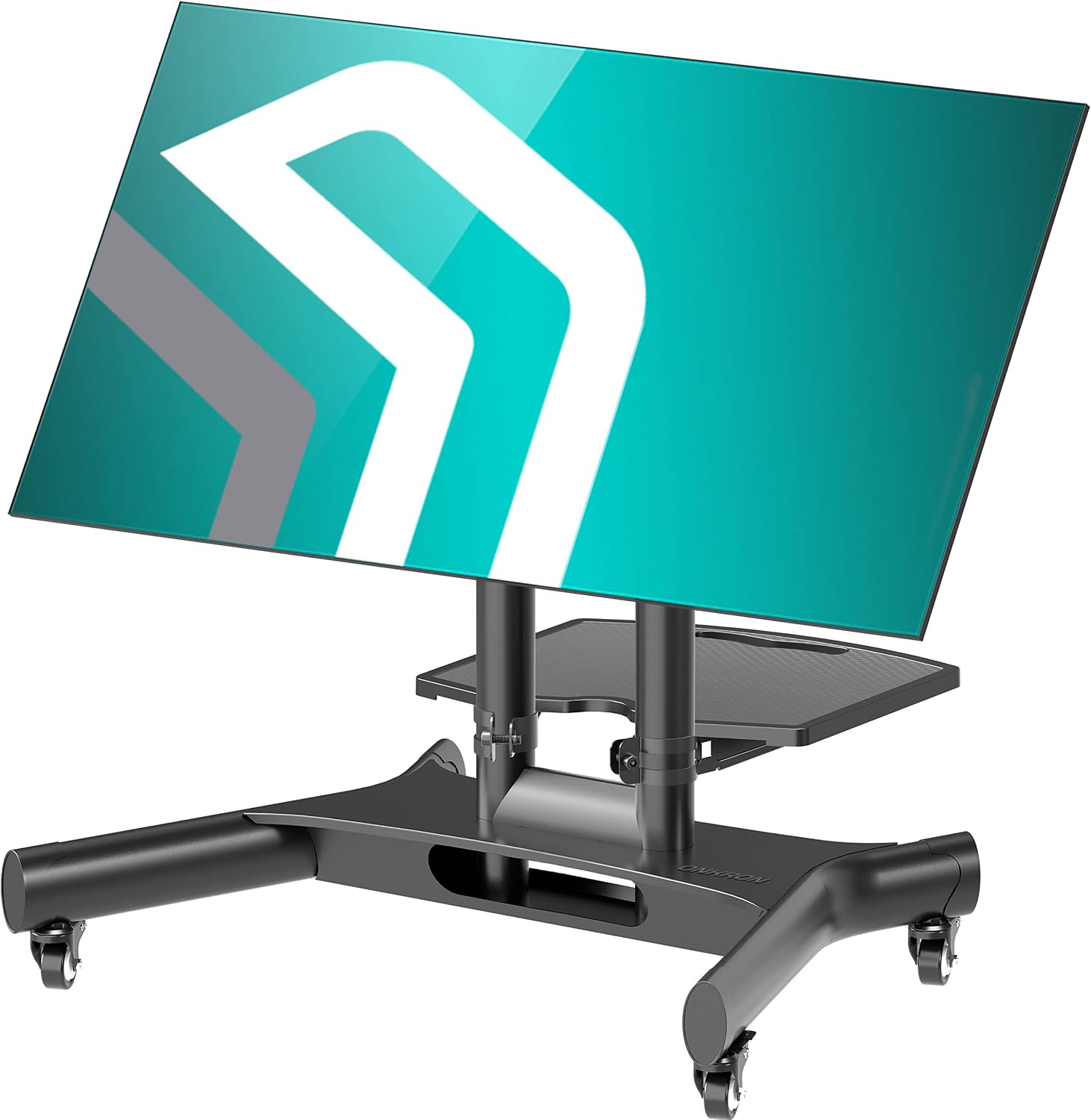 Detalle de ONKRON TS1350-B mobiler TV-Ständer mit Rollen für 32–70 Zoll, höhenverstellbar & neigbar (VESA bis 600×400)
