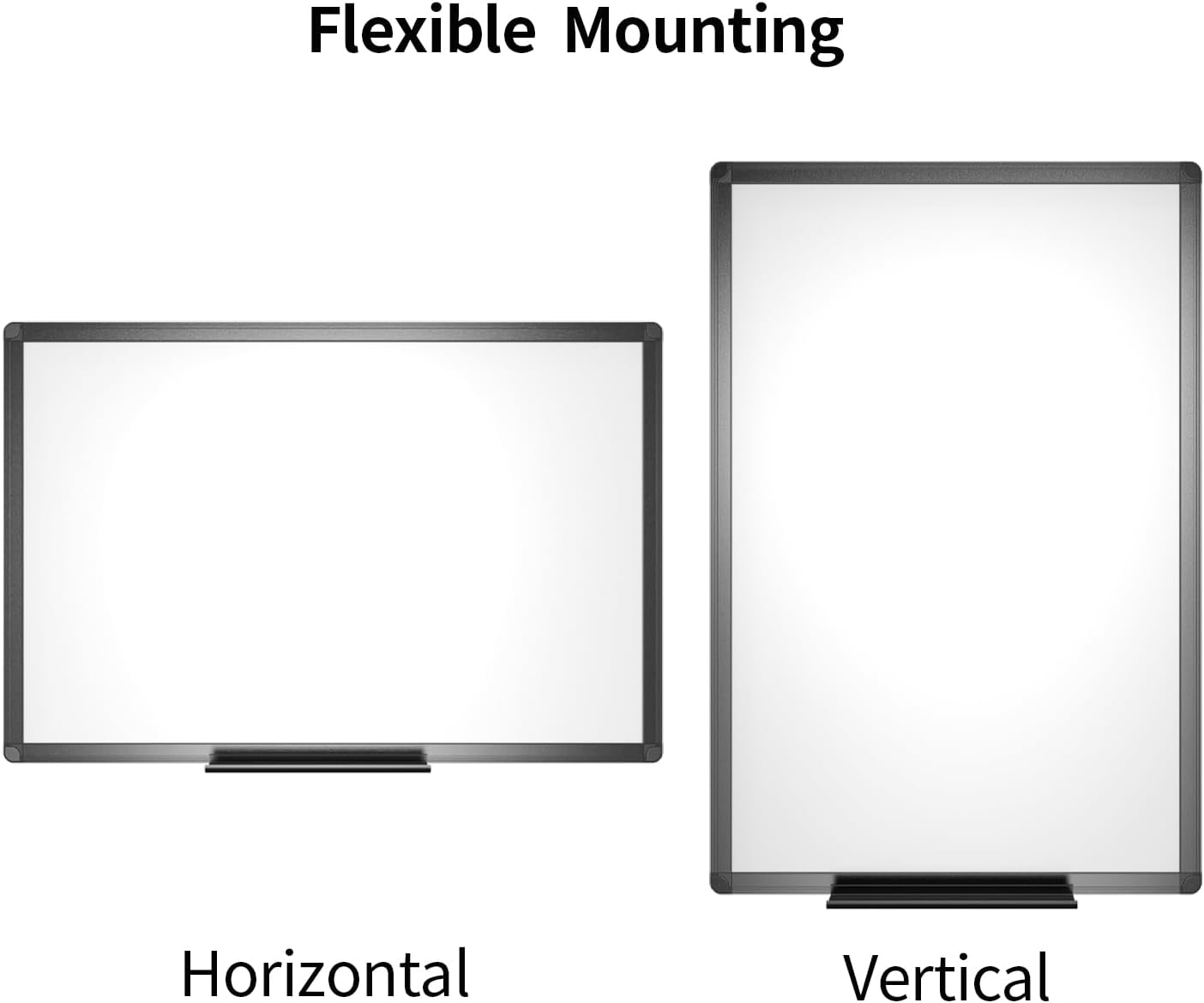 Detalle de VIZ-PRO Small Magnetic Whiteboard 60 x 45 cm (Black Aluminium Frame) – drywipe board for office, home & school