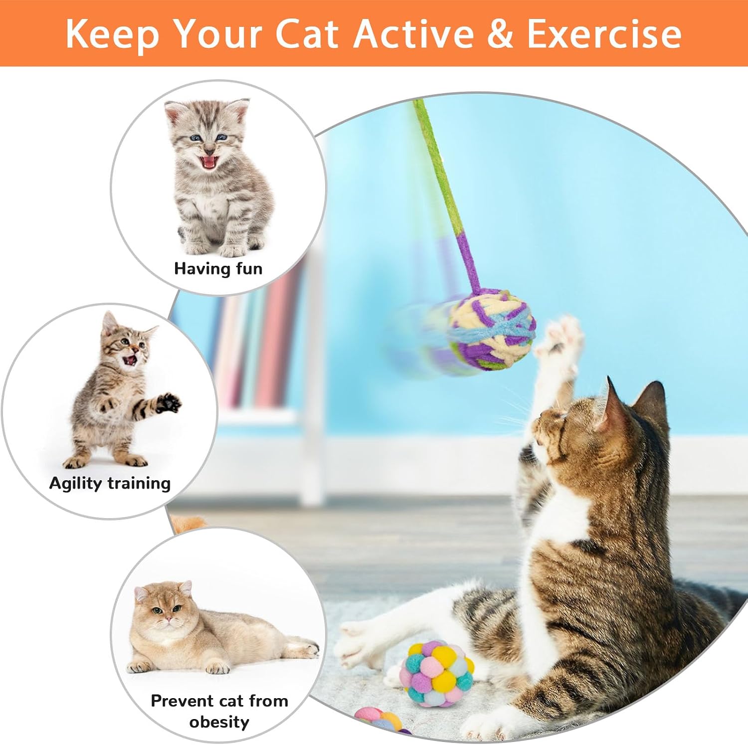 Detalle 2 de Cat Toy Balls, 6-Piece Pack