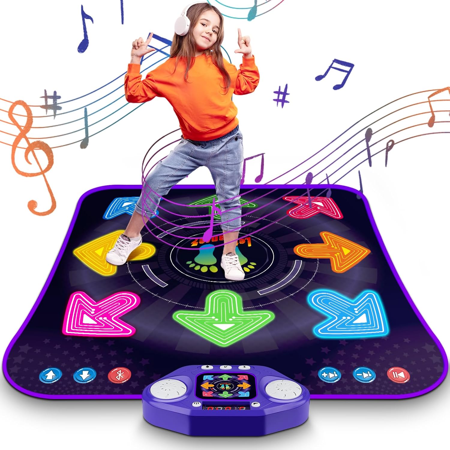 Detalle de Dance Mat Toys 8-Button Light-Up Bluetooth Dance Mat