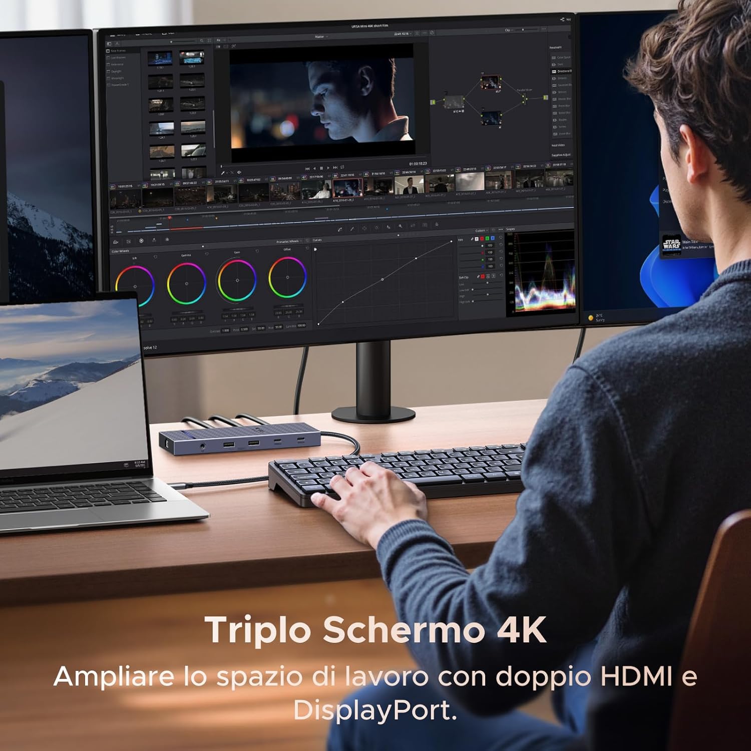 Thumbnail 2 de UGREEN Revodok Pro 3121 Docking Station USB-C 10Gbps 12 in 1 con doppio HDMI e DisplayPort