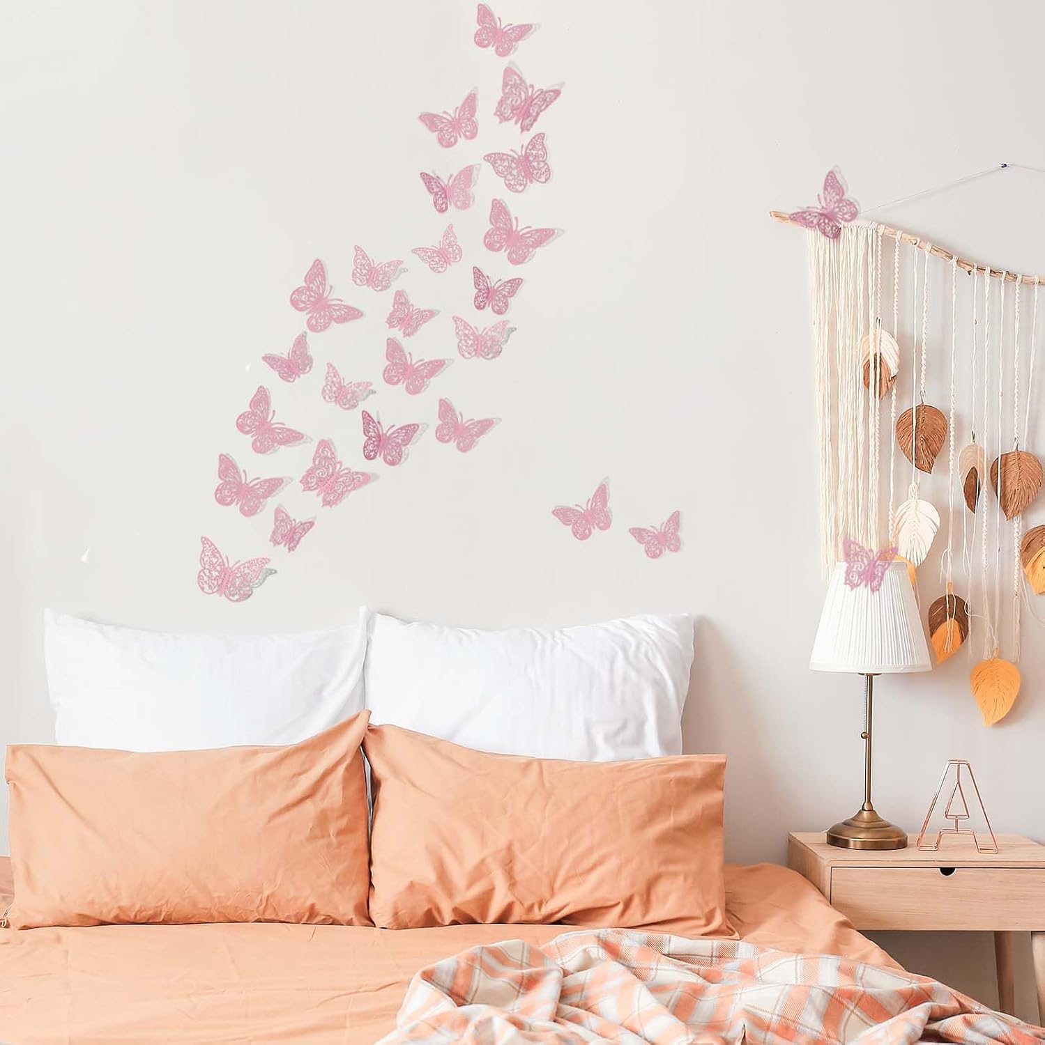 Detalle 1 de Crosize YX-03-0002-14 Pink Butterfly Decorations, 3D Paper, 72-Piece Set