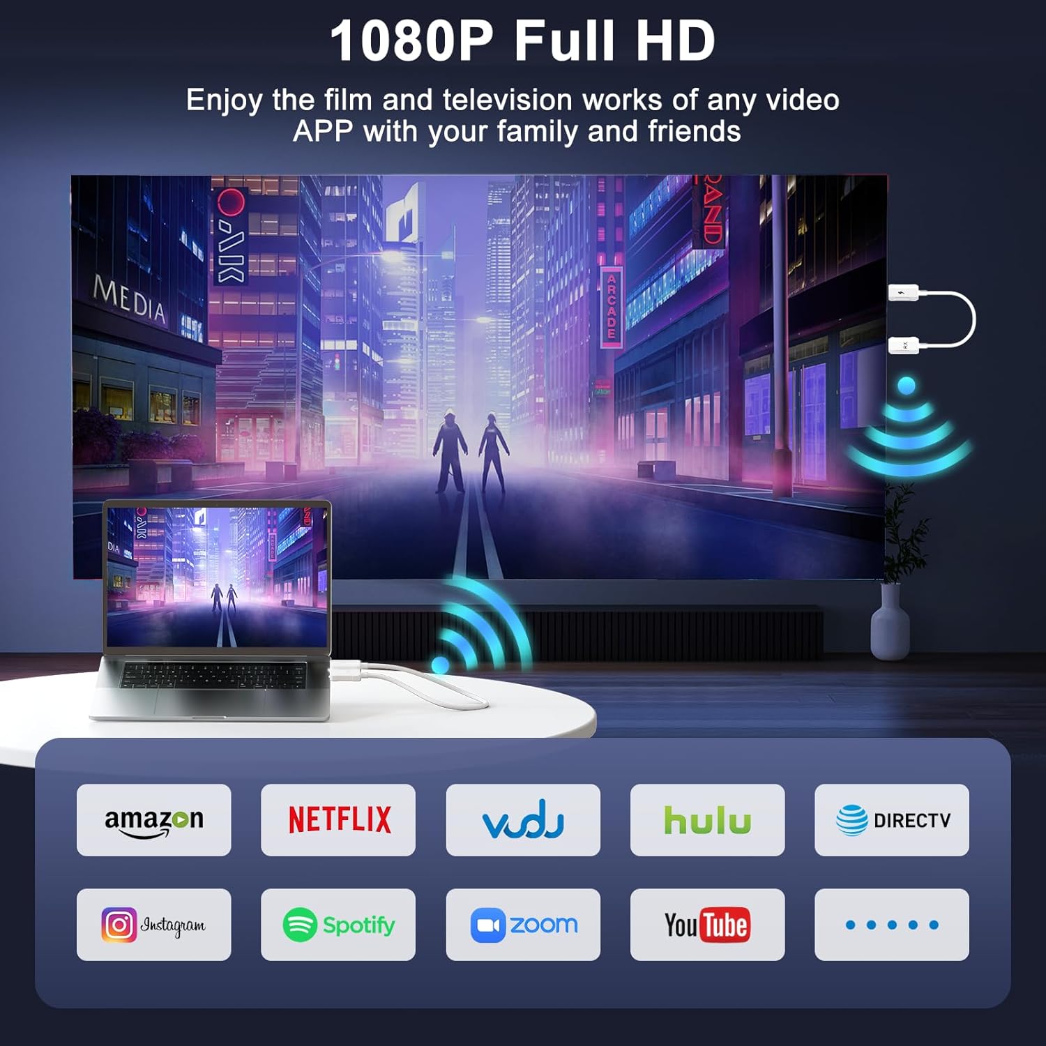 Thumbnail 3 de Anytrox Wireless HDMI Transmitter and Receiver: 4K Decode, 1080p Output, Plug & Play