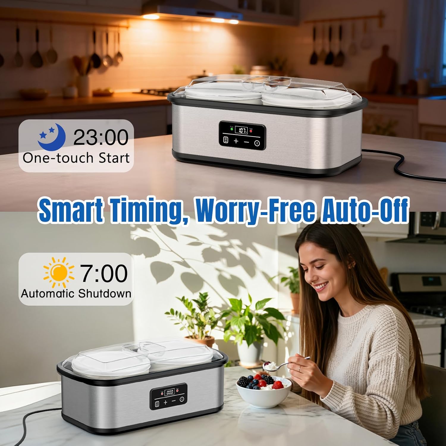 Detalle 2 de Yogurt Maker Probiotic 68–127℉ Two Containers