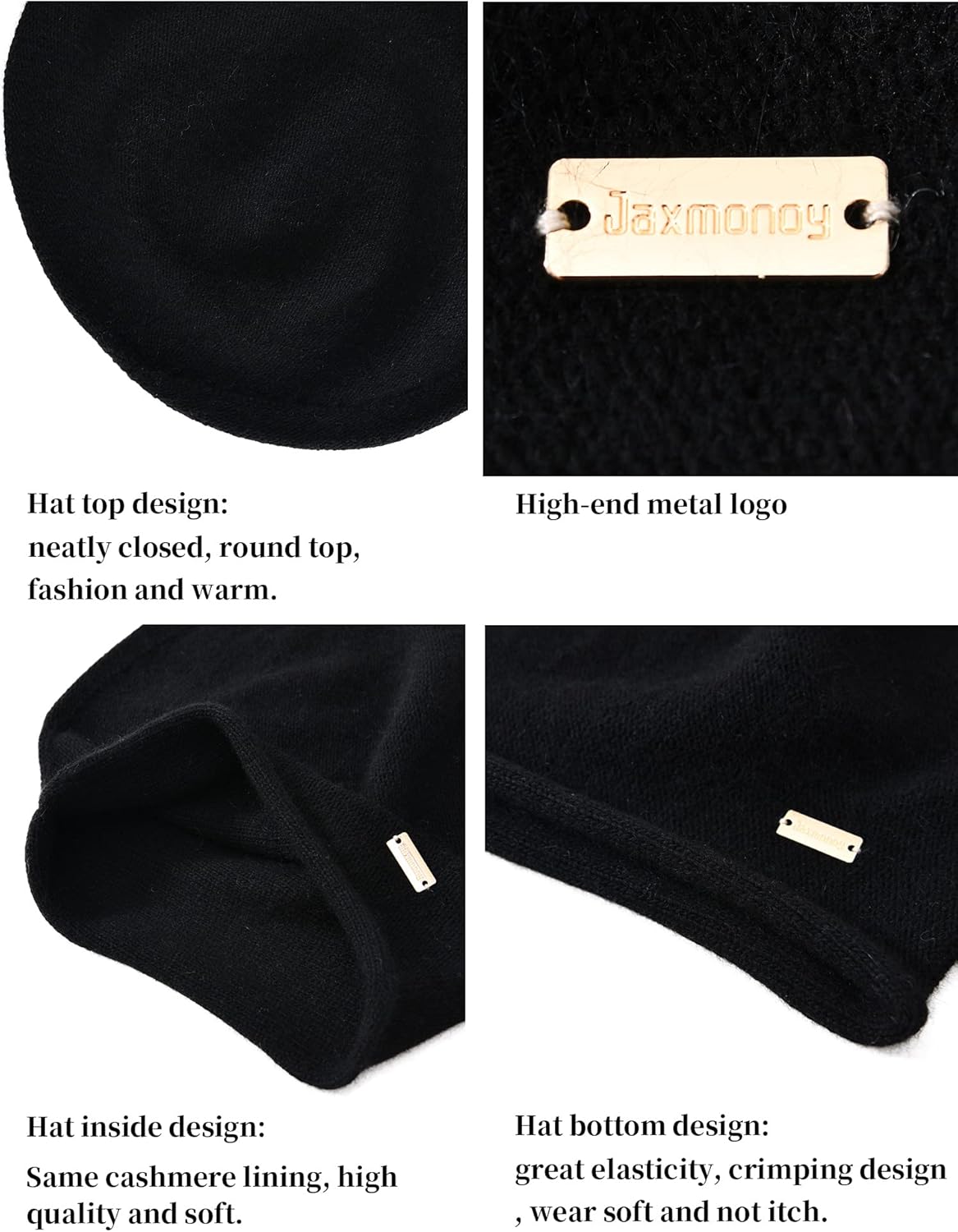 Detalle 2 de jaxmonoy Slouchy Knit Beanie Hat for Women