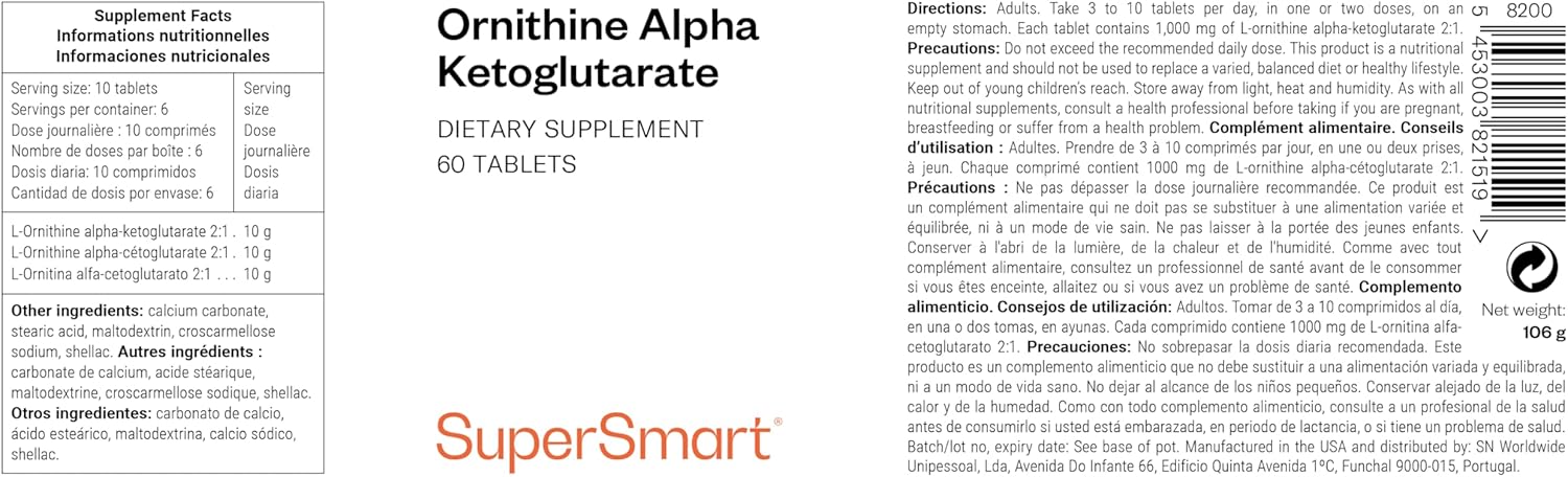Thumbnail 1 de Ornithin Alpha Ketoglutarat (OKG) von SuperSmart – unterstützt Proteinsynthese und Muskelaufbau (vegan)