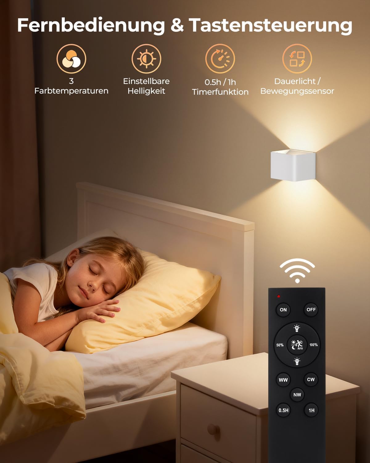 Detalle de VIWAVE Akku-Wandleuchte 5200 mAh mit Bewegungsmelder