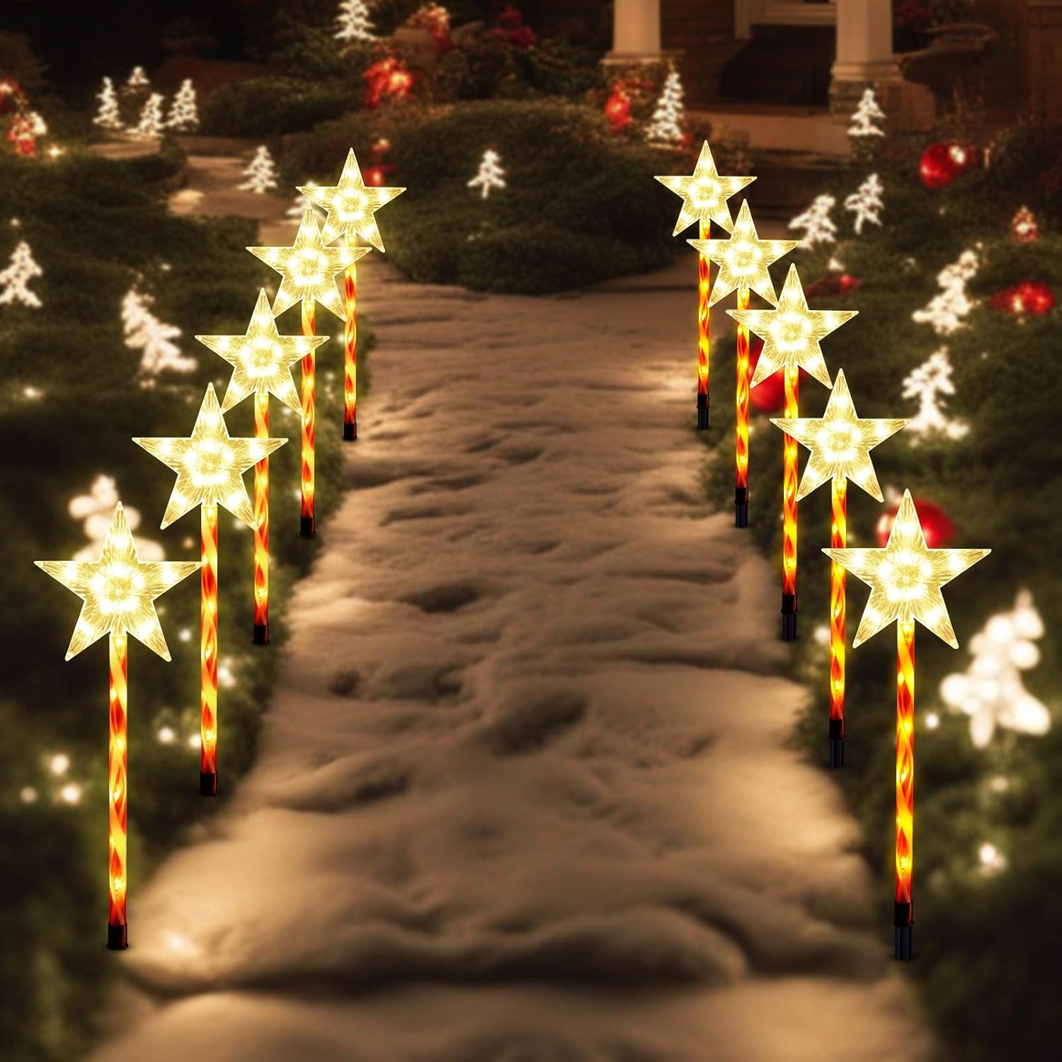 Thumbnail 4 de BRIGHTDECK Solar Christmas Pathway Lights 10-Pack
