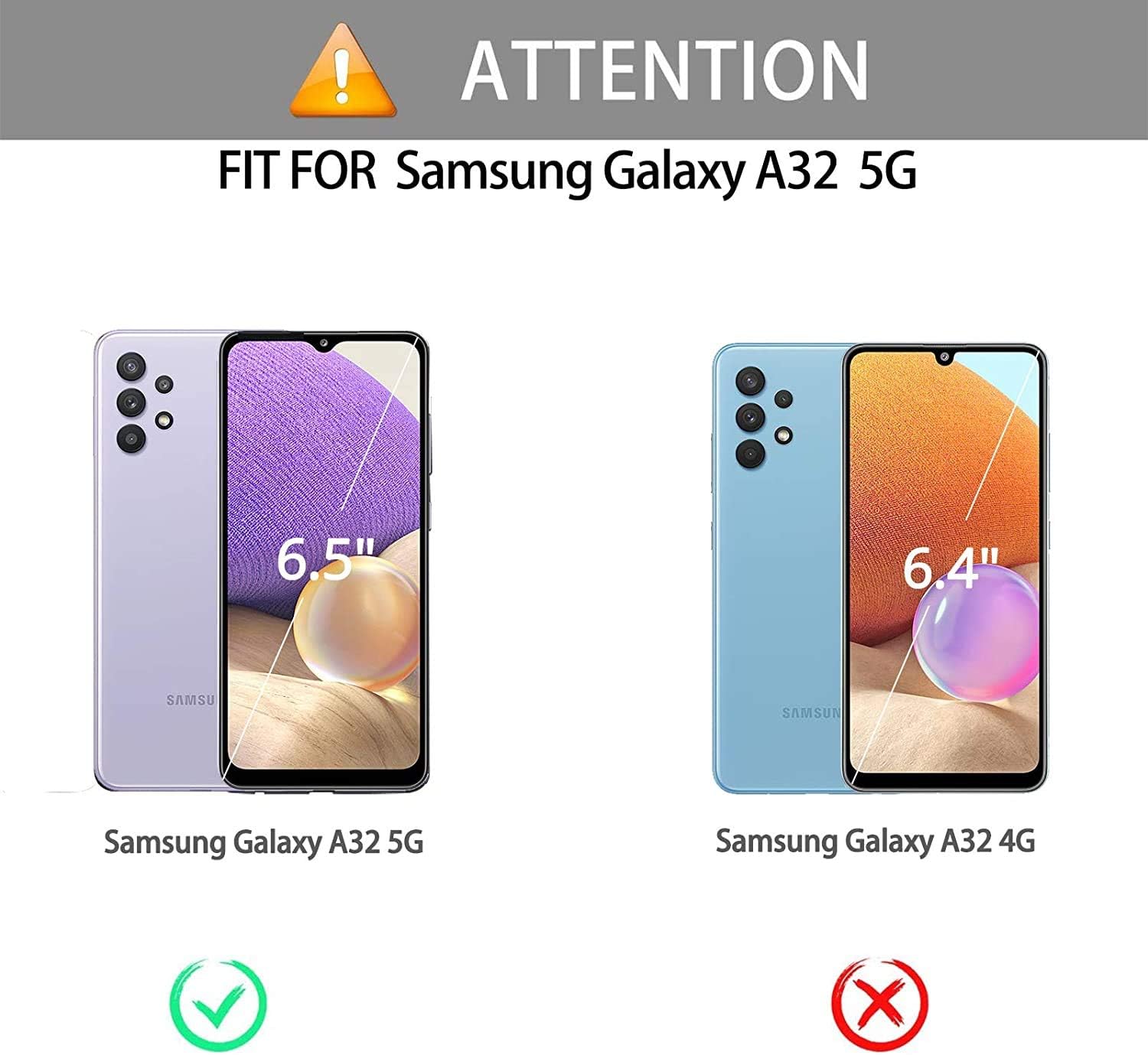 Thumbnail 1 de LeYi Case for Samsung Galaxy A32 5G with 360° Ring Holder + 2 Tempered Glass Screen Protectors (Blue)