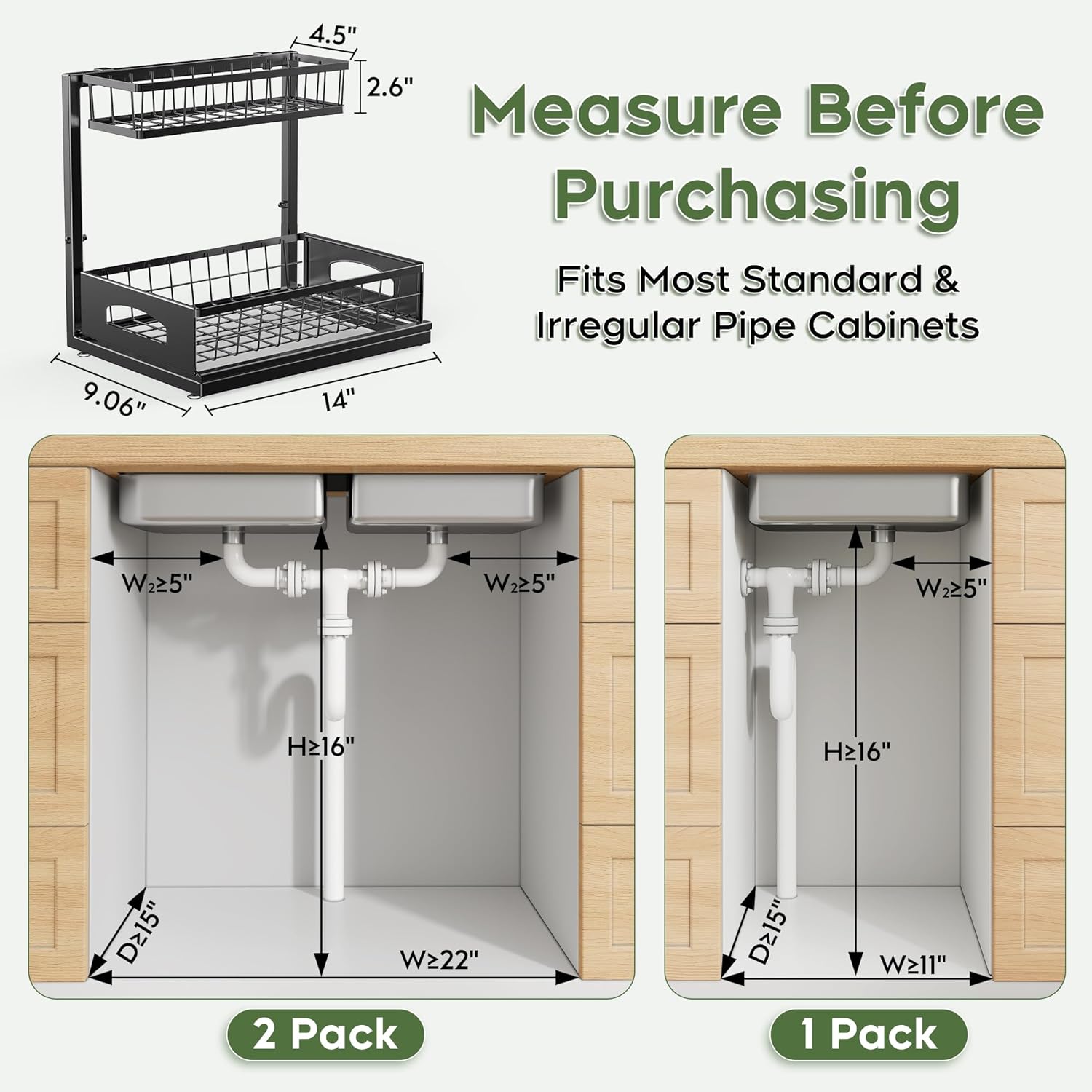 Thumbnail 1 de Under Sink Organizer 2 Pack 50 lb