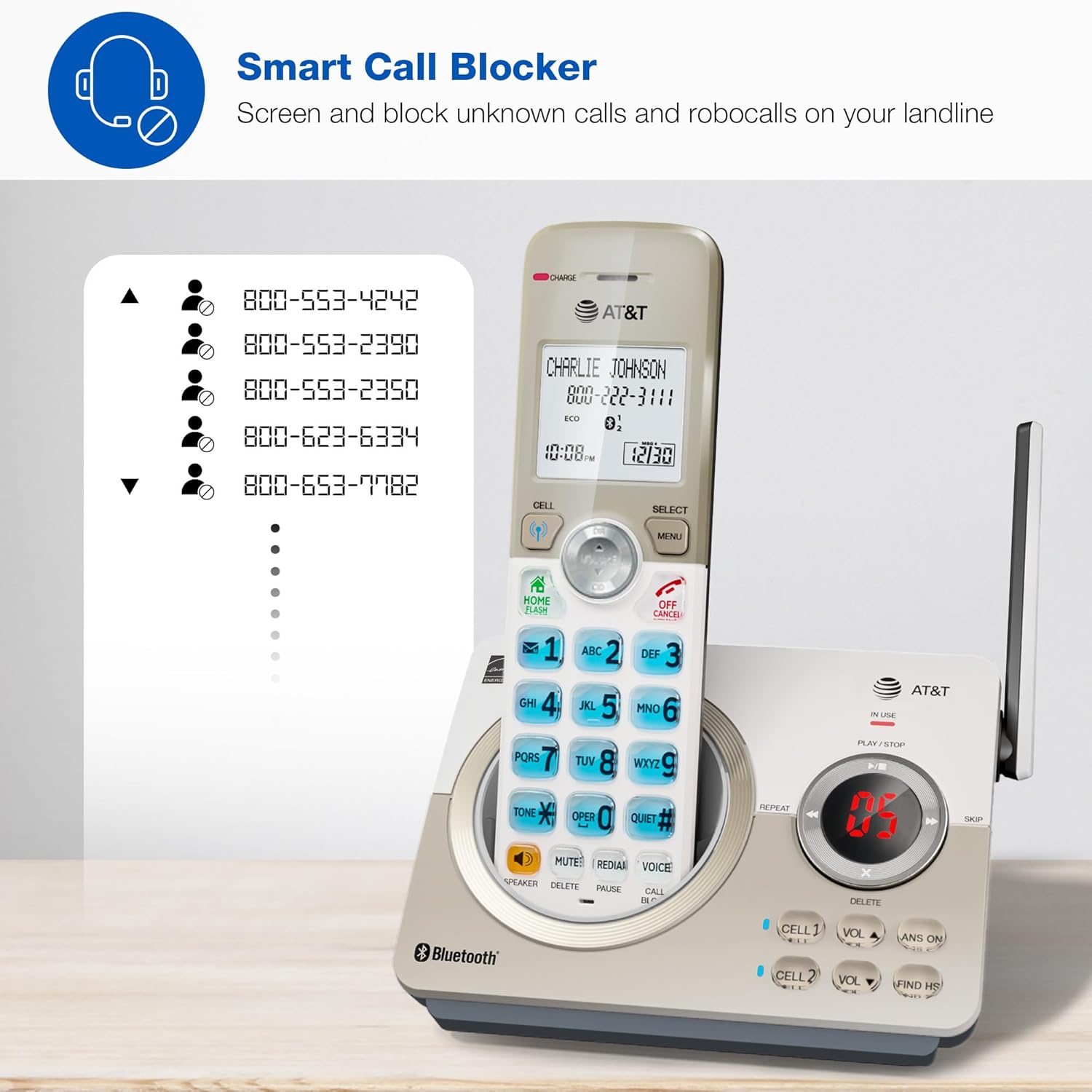 Detalle 2 de AT&T DL72319 DECT 6.0 3-Handset Cordless Phone 📞