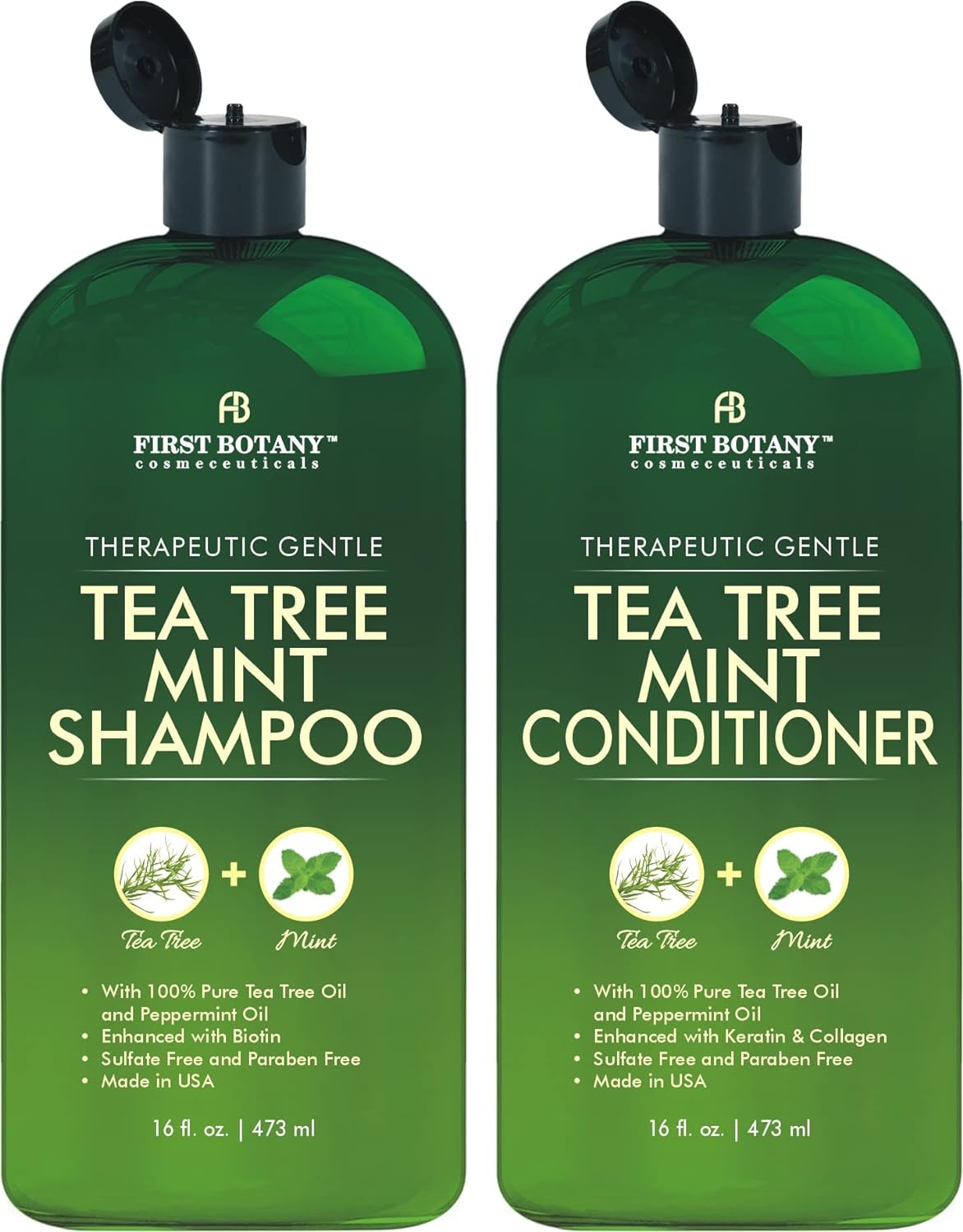 Detalle de First Botany Tea Tree Mint Shampoo & Conditioner – 16 Fl Oz