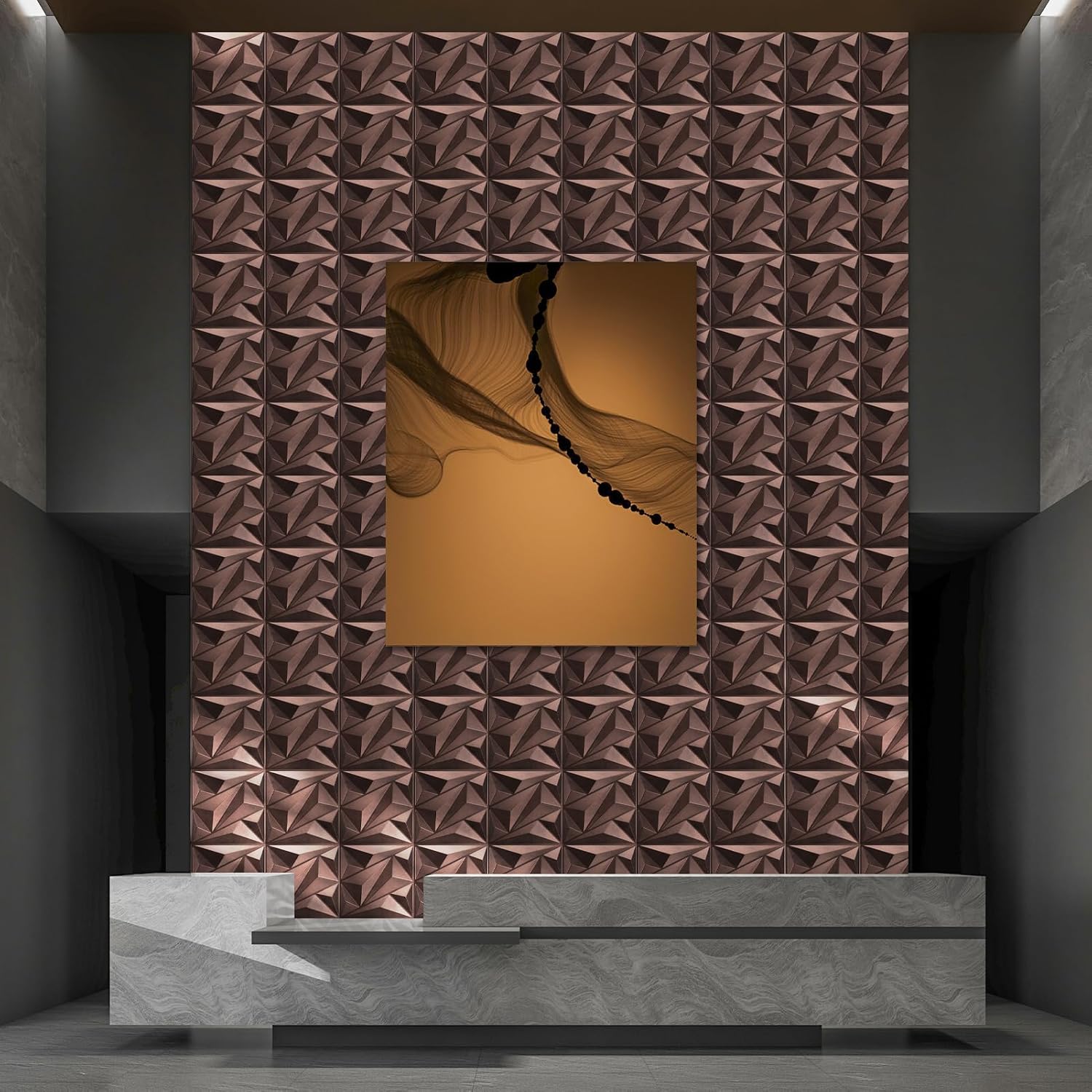 Detalle de Art3dwallpanels Antique Copper 3D PVC Wall Panels, 33-Pack, 32 Sq. Ft.