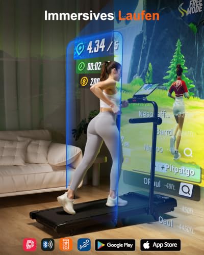 Detalle 2 de Superun Walking Pad mit Steigung, KI-Trainer und App, 1–12 km/h