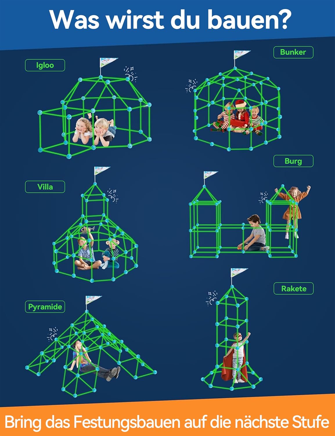 Detalle 2 de besrey Höhle Bauen Kinder – 144PCS Konstruktionsspielzeug mit Wurfspiel