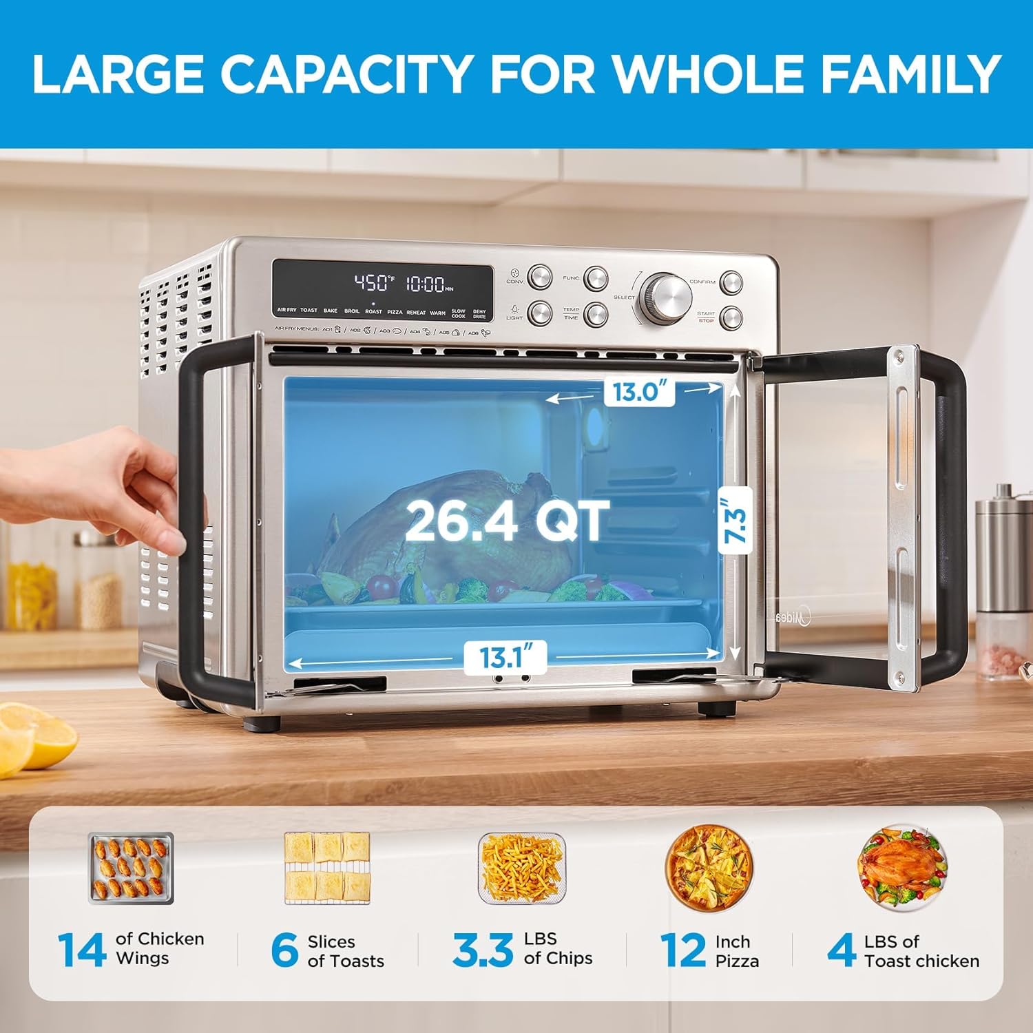 Thumbnail 3 de Midea Flexify 26.4 QT French Door Air Fryer Oven