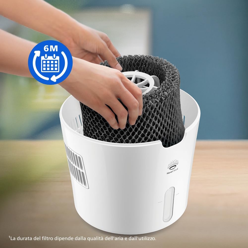 Detalle de Filtre d'humidification Philips Original NanoCloud HU4816 – 6 mois, pour humidificateur série 2000