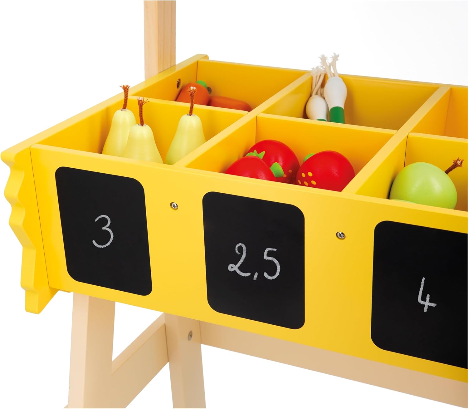 Detalle 2 de Janod Bancarella Bambini Farm Market (J03322) – gioco di imitazione in legno FSC con 32 accessori