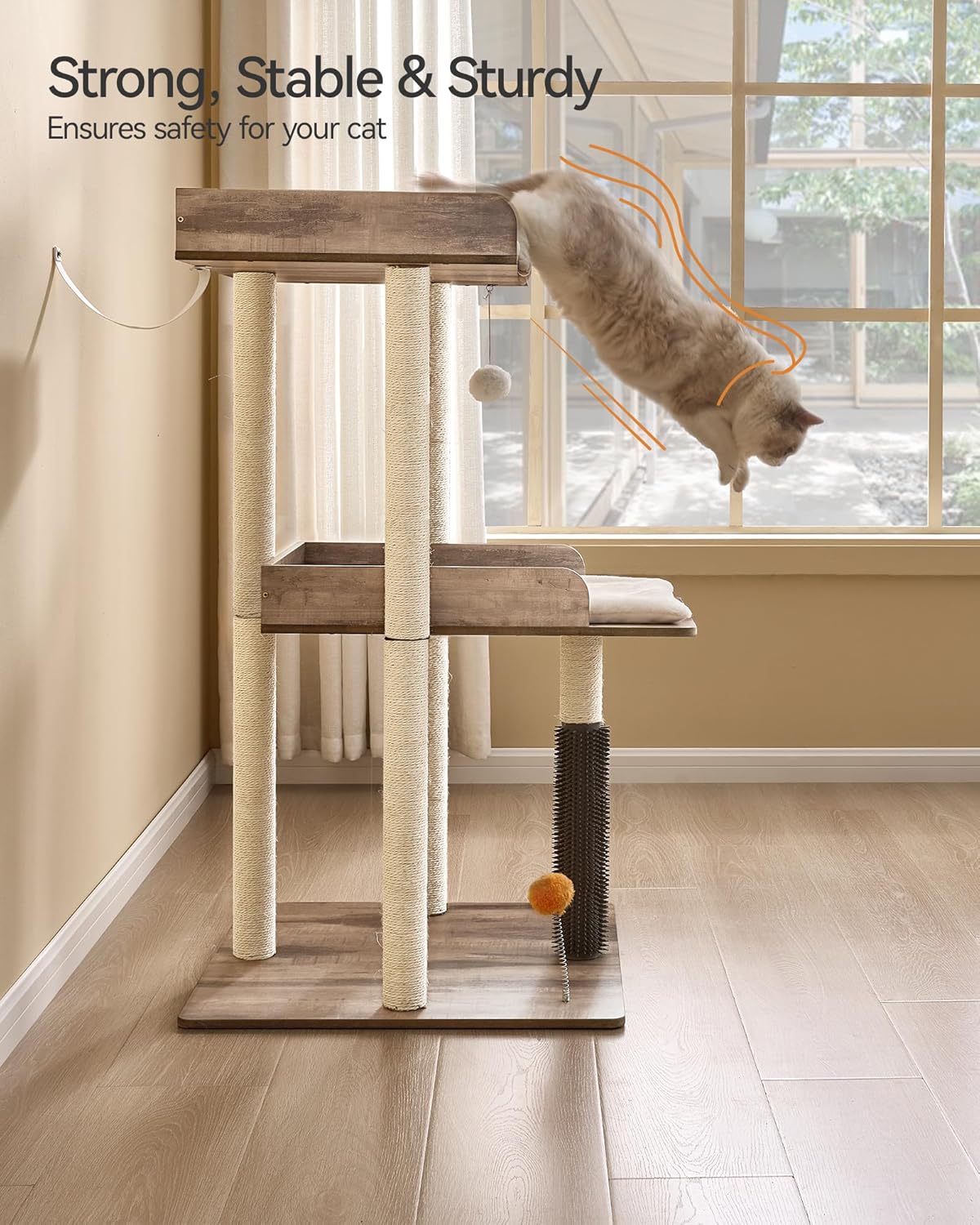 Detalle 2 de FourFurPets Katzenbaum 111 cm Greige