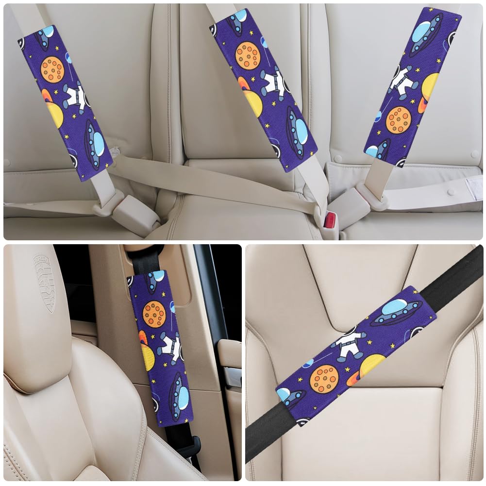 Thumbnail 3 de URAQT 2er Gurtpolster für Kinder mit Astronaut-Motiv – Gurtschutzkissen mit Samtbeutel